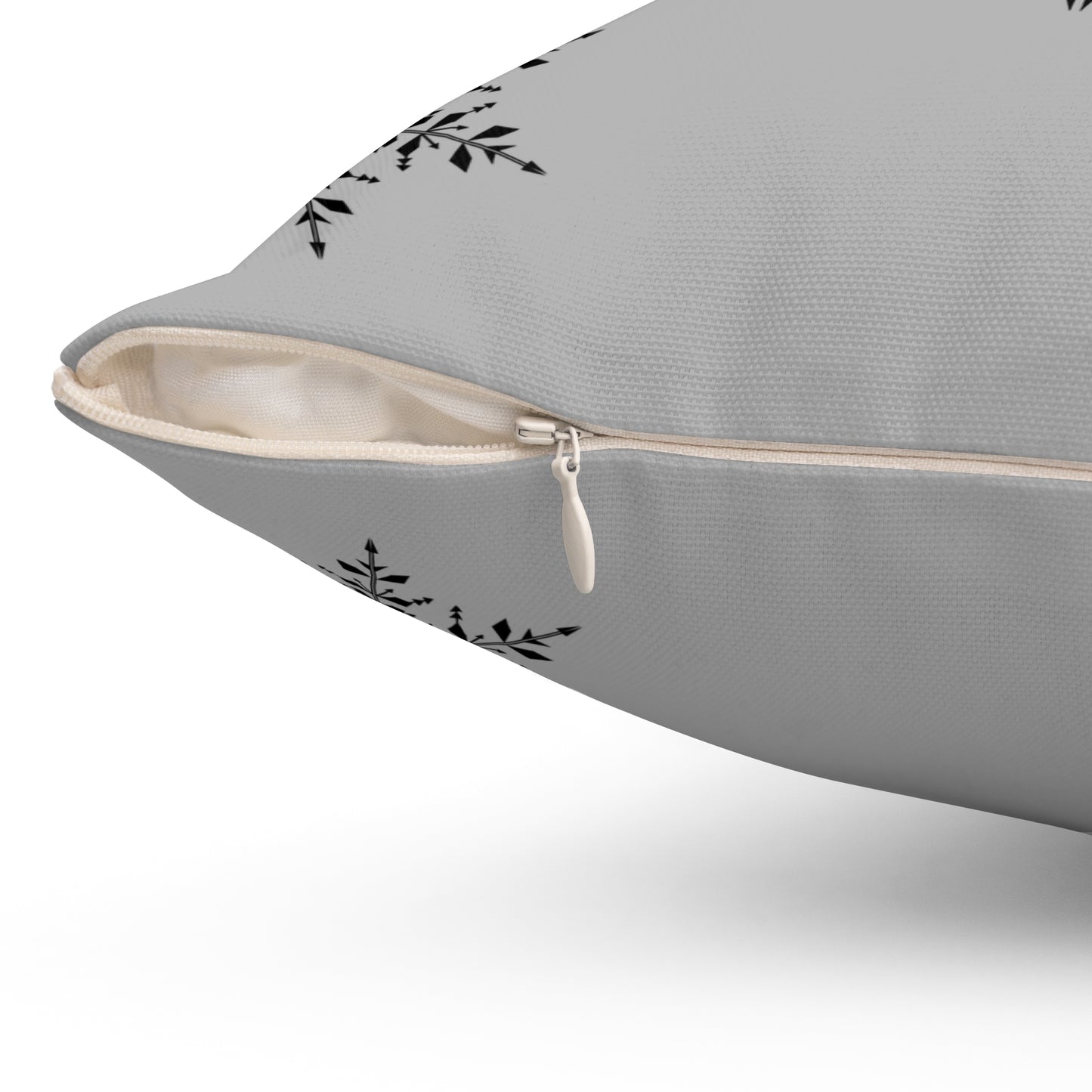 Spun Polyester Square Pillow - SNOWFLAKES