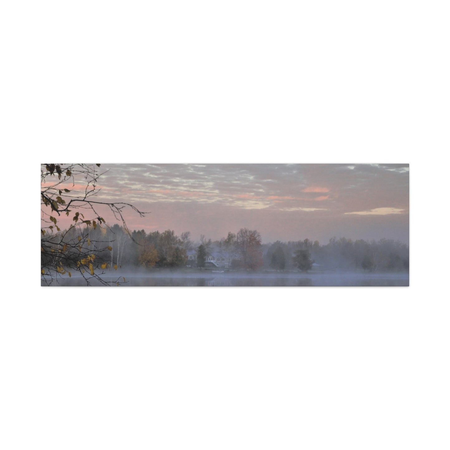 Steaming morning at the river 60" X 20" Matte Canvas, Stretched, 1.25"