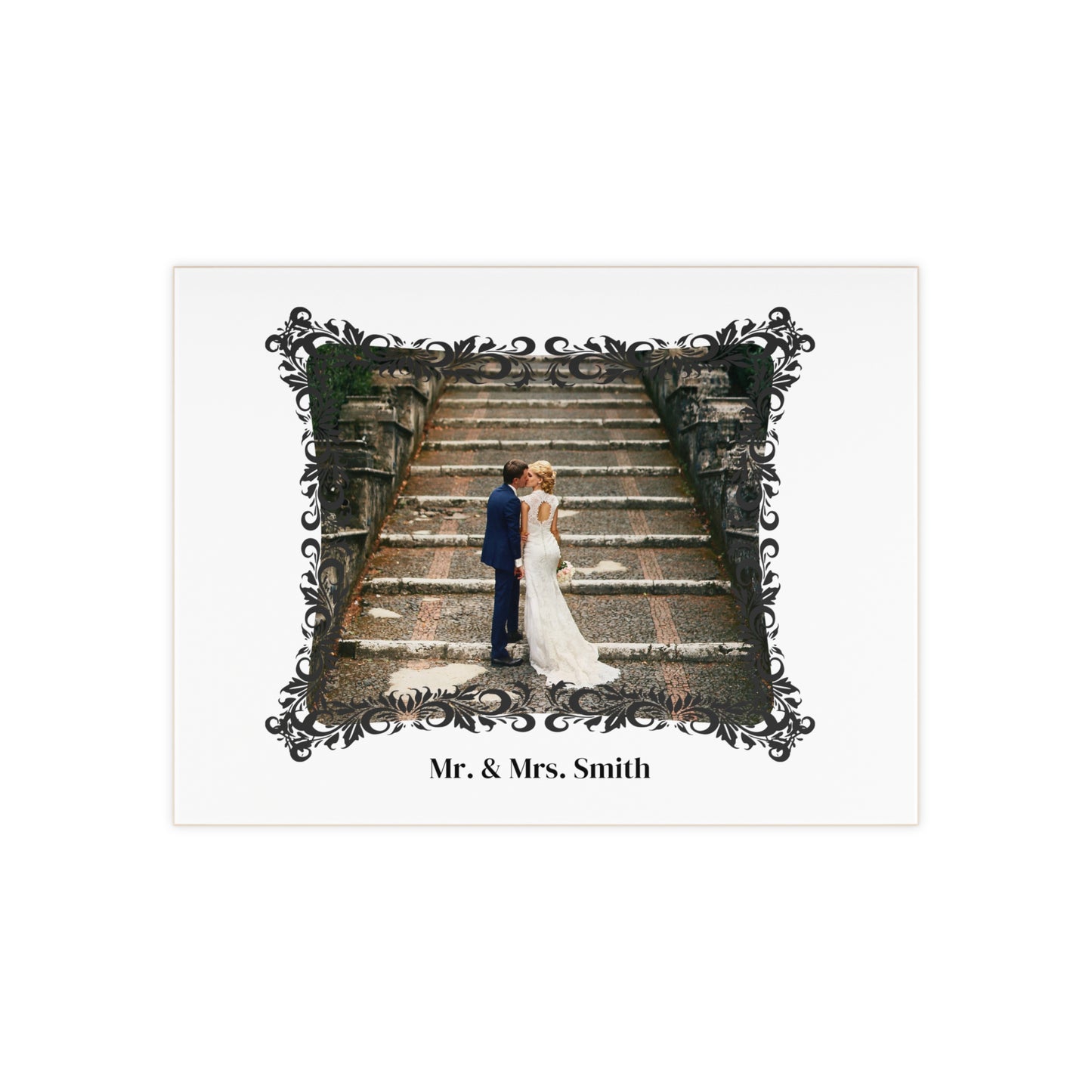 Personalized Ceramic Photo Tile - Wedding, with Name