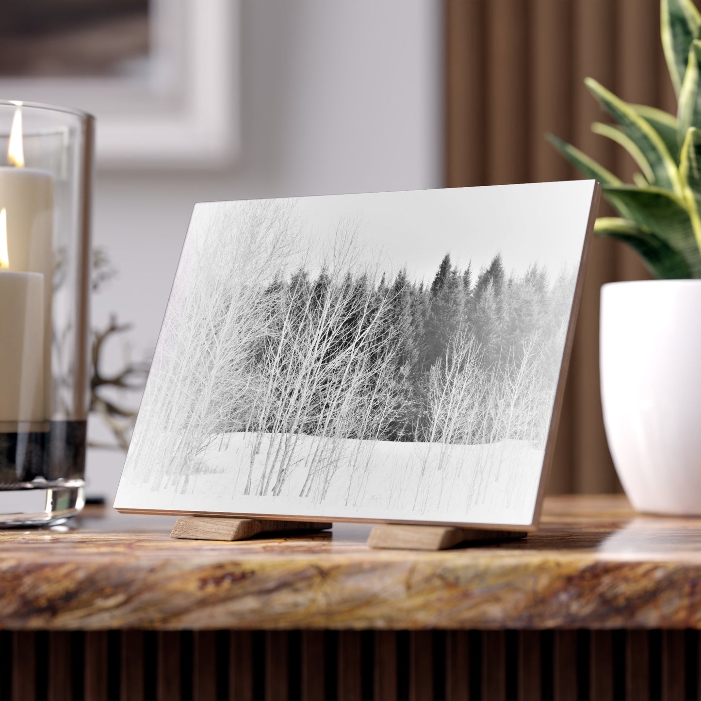Ceramic Photo Size 6" x 8" Winter Field