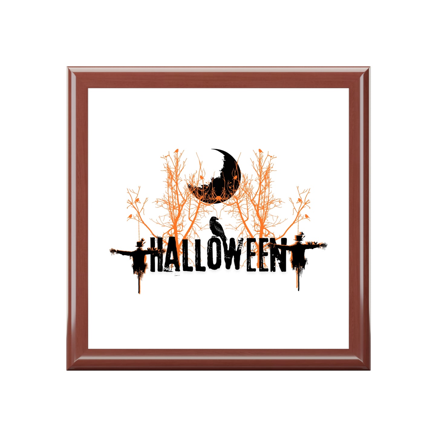 Scary Halloween Jewelry Box – White Ceramic