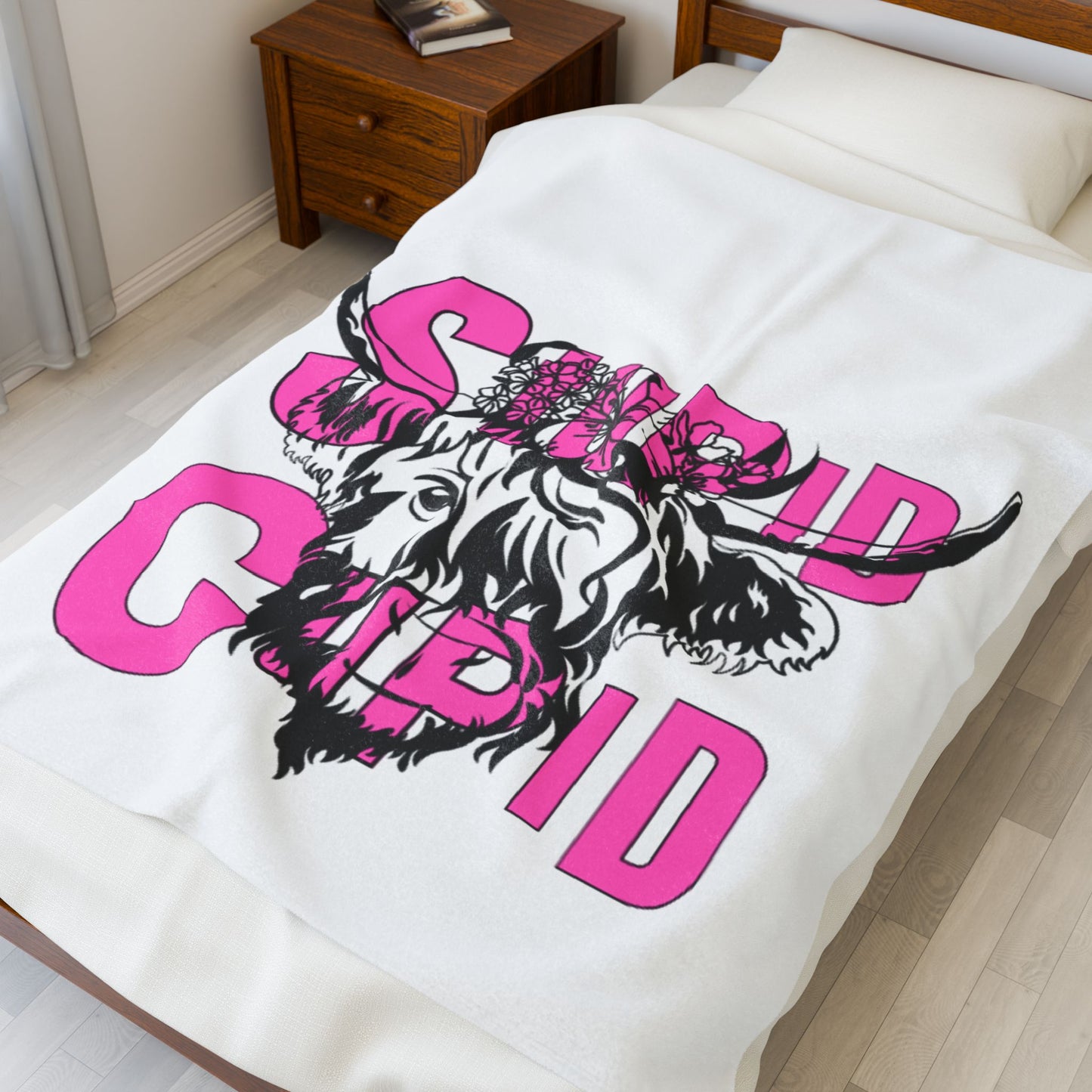 Highland Cow SC Velveteen Plush Blanket - Stupid Cupid