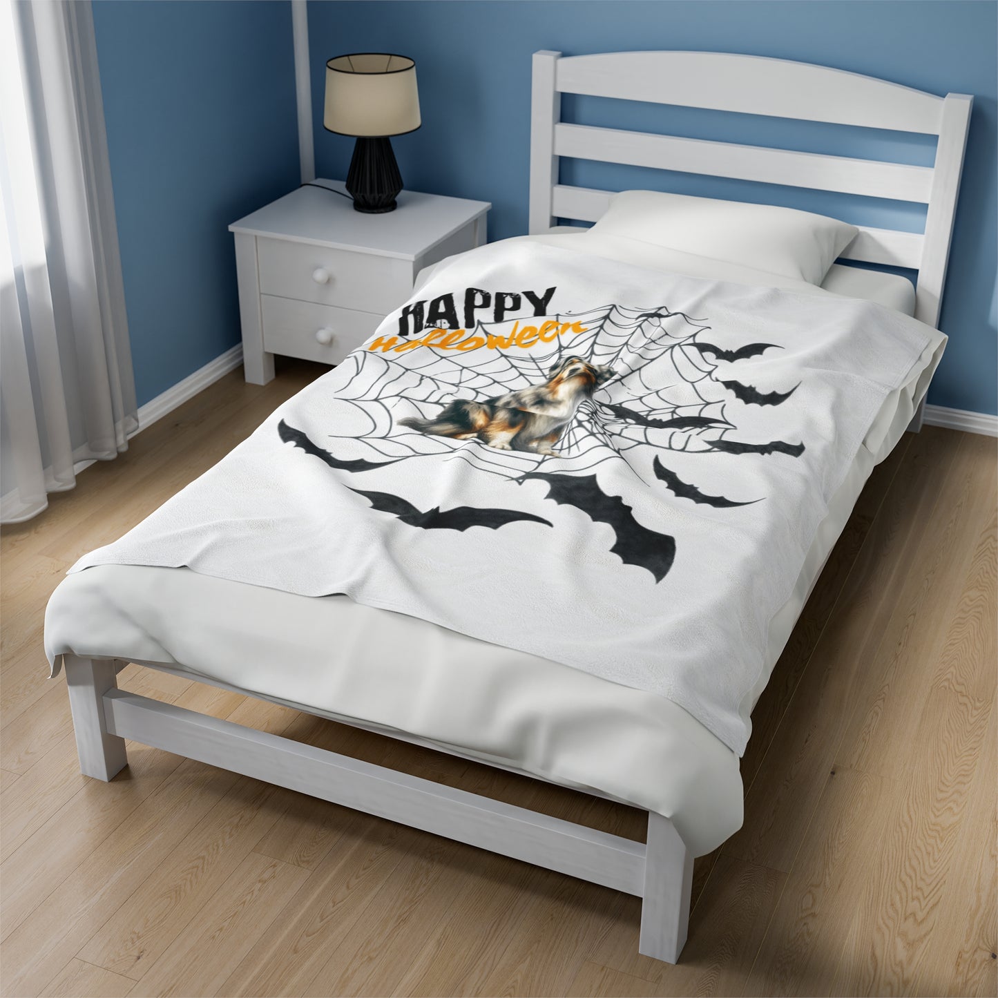 Velveteen Plush Blanket - Australian Shepard Halloween