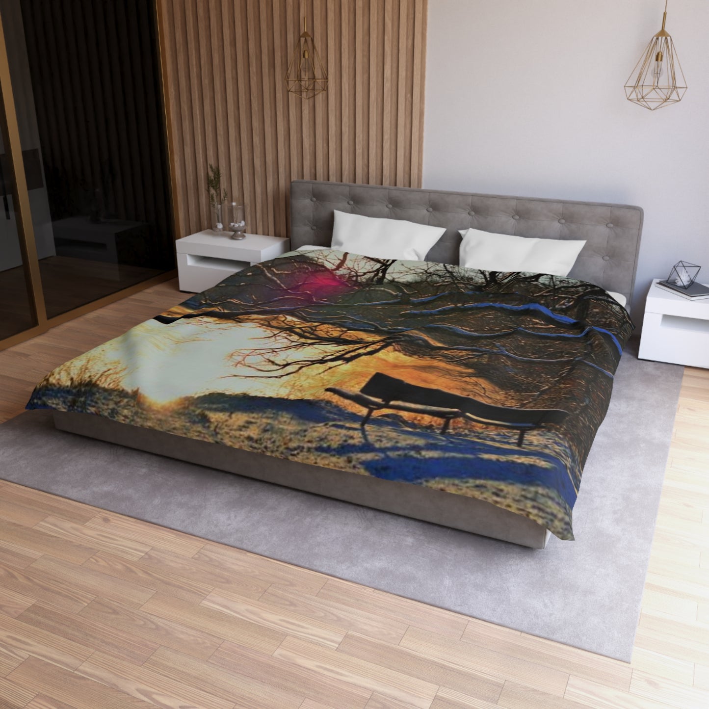 Microfiber Duvet Cover - A bench to remember