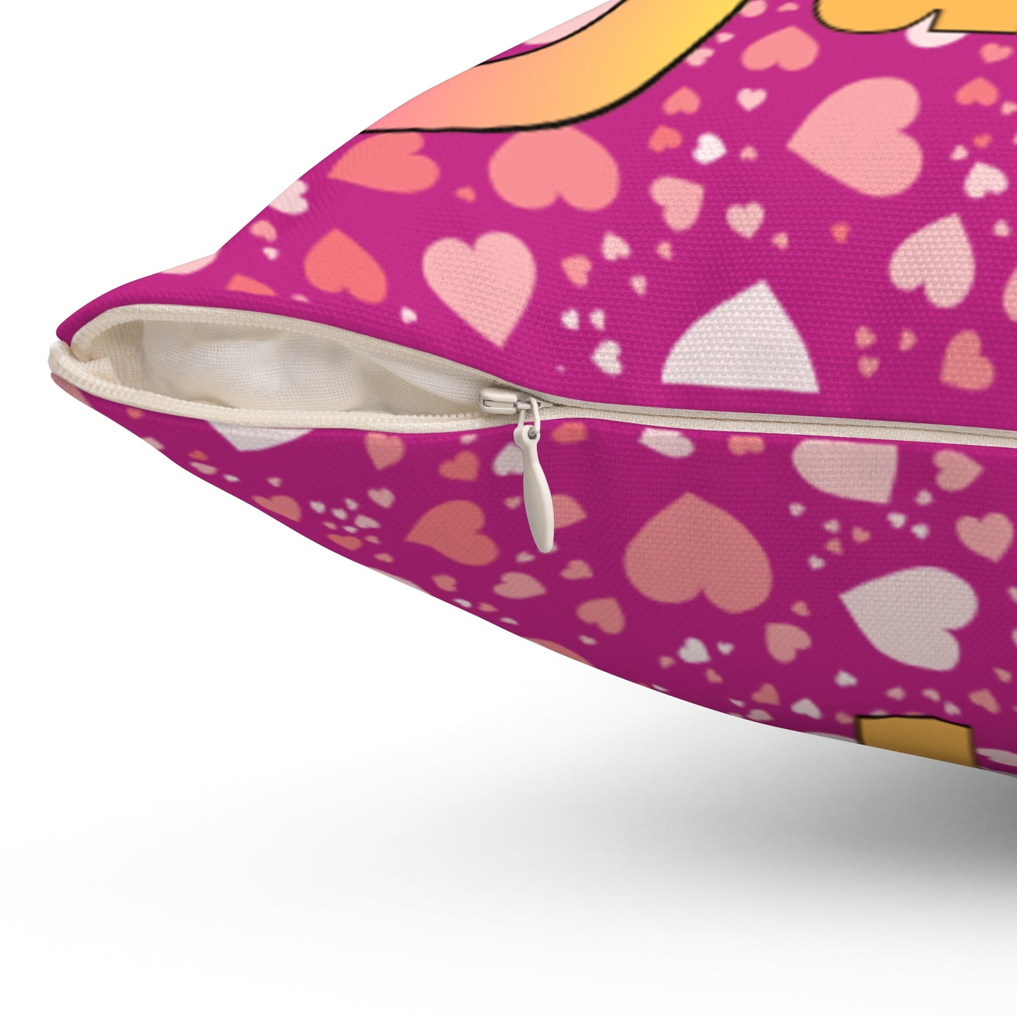 Spun Polyester Square Pillow Stupid Cupid Butterfly Purple