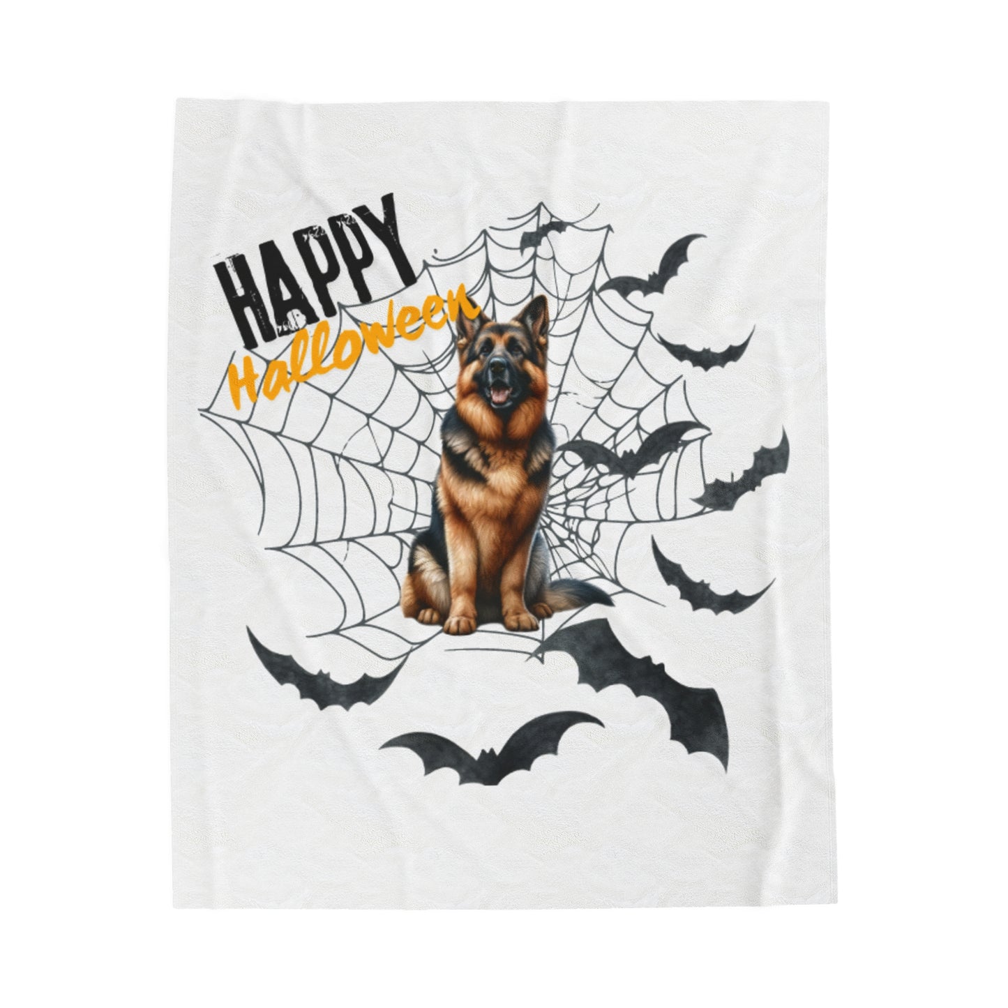 Velveteen Plush Blanket - German Shepard Halloween