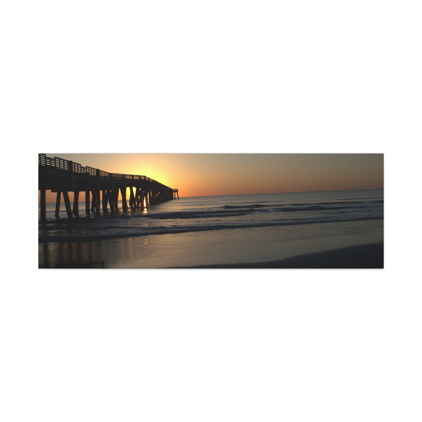 Sunrise at the Pier 60" X 20" Matte Canvas, Stretched, 1.25"