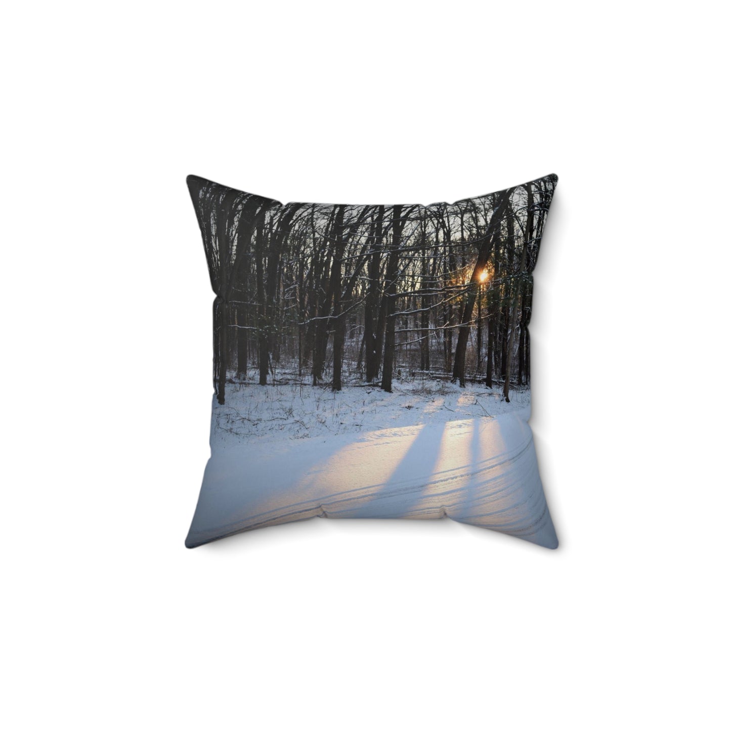 Spun Polyester Square Pillow Winter Sun Beams