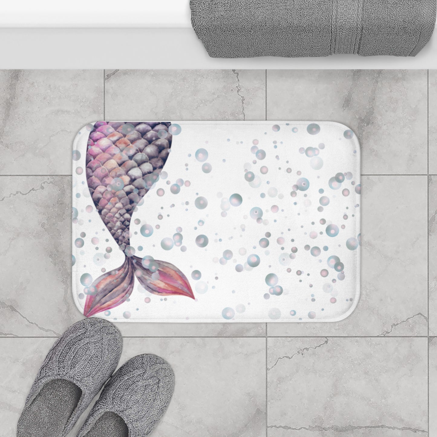 Bath mat - Nordic Mermaid Tale and Bubbles