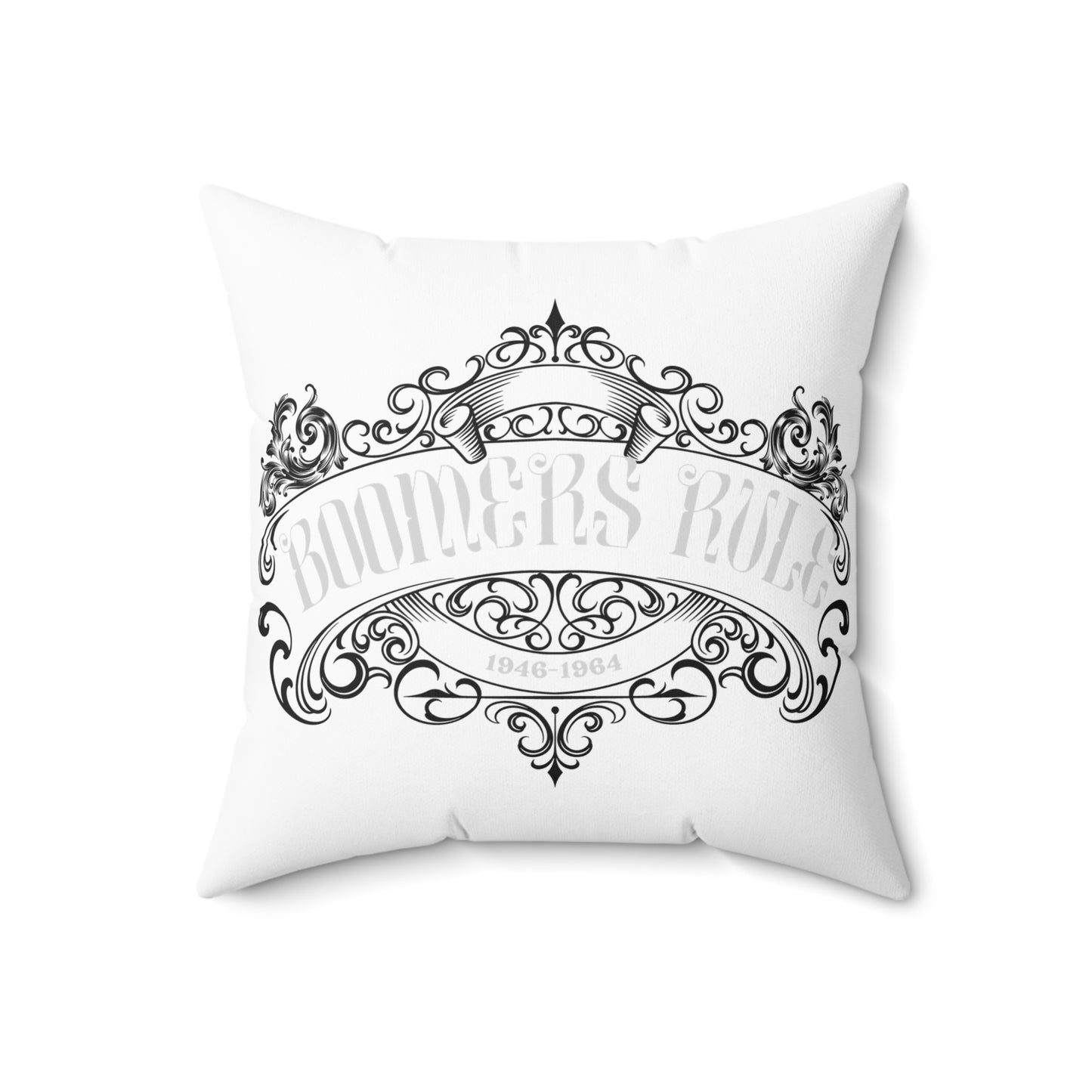 Spun Polyester Square Pillow Boomer Rules