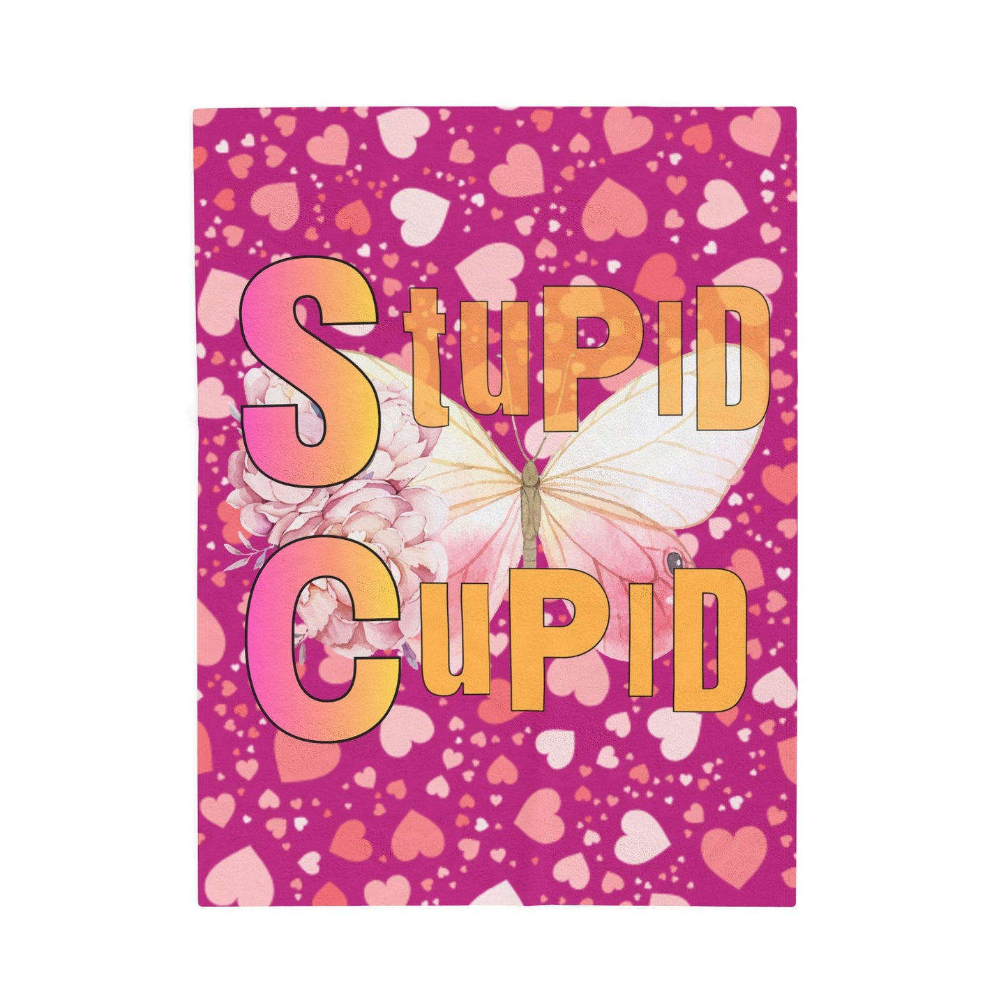 Velveteen Plush Blanket - Stupid Cupid Butterfly
