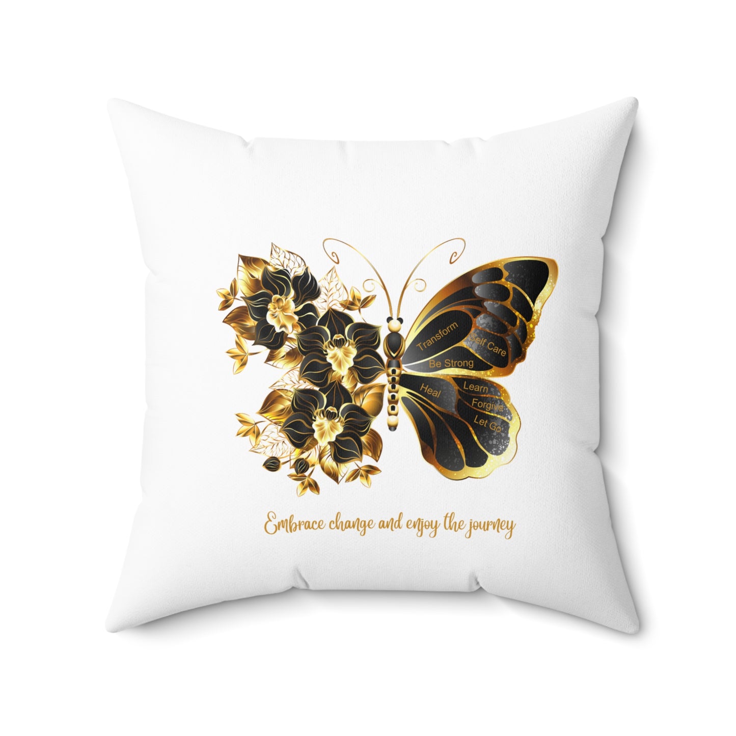 Spun Polyester Square Pillow - Embrace the journey