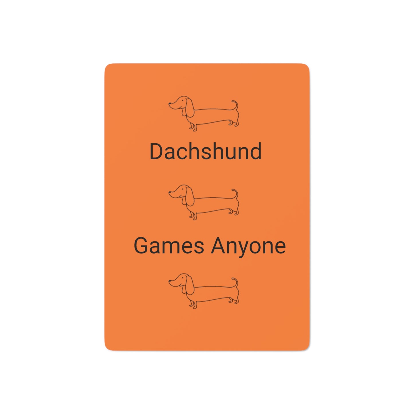 Poker Cards Dachshund Orange