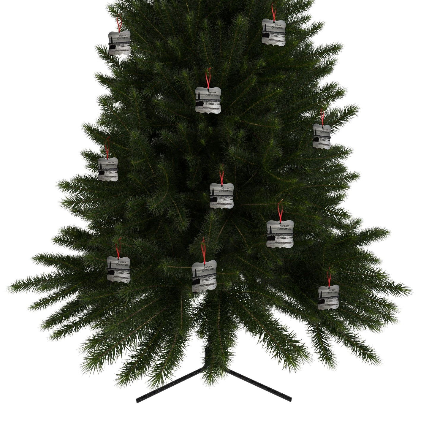 Aluminum Ornaments - Merry Christmas Light House