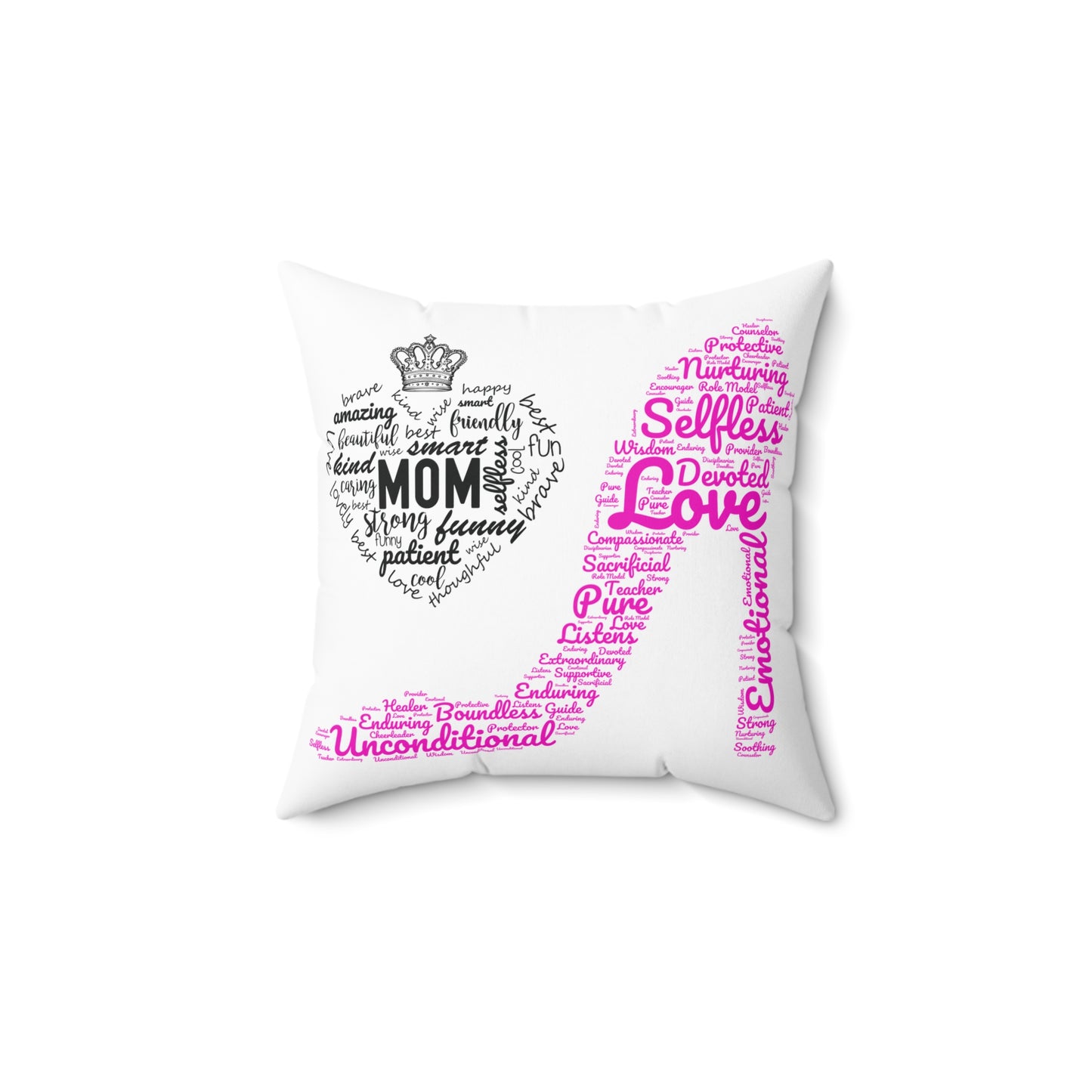 Spun Polyester Square Pillow MOM & High Heals
