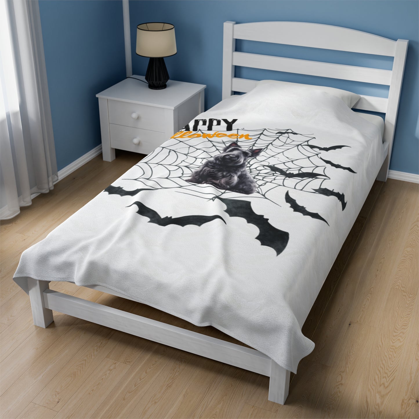 Velveteen Plush Blanket - Scottish Terrier Halloween