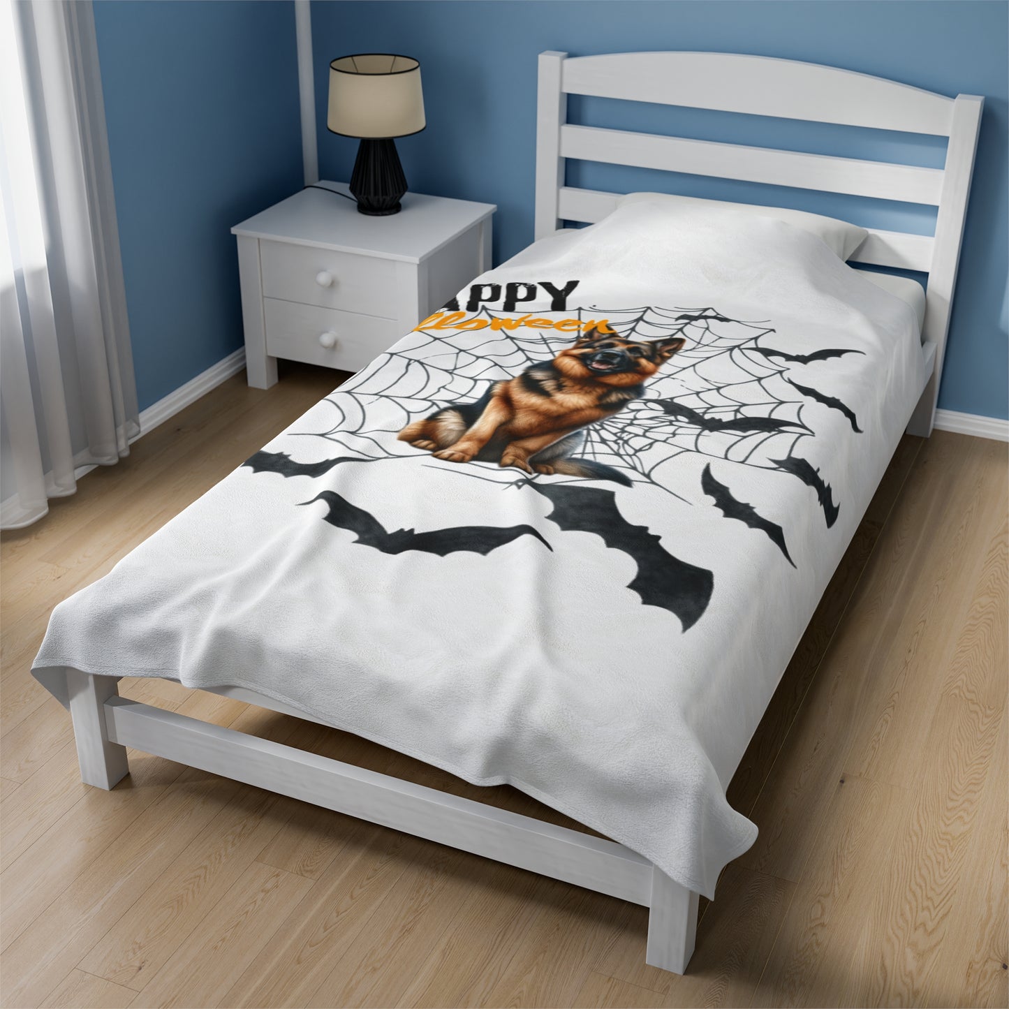 Velveteen Plush Blanket - German Shepard Halloween