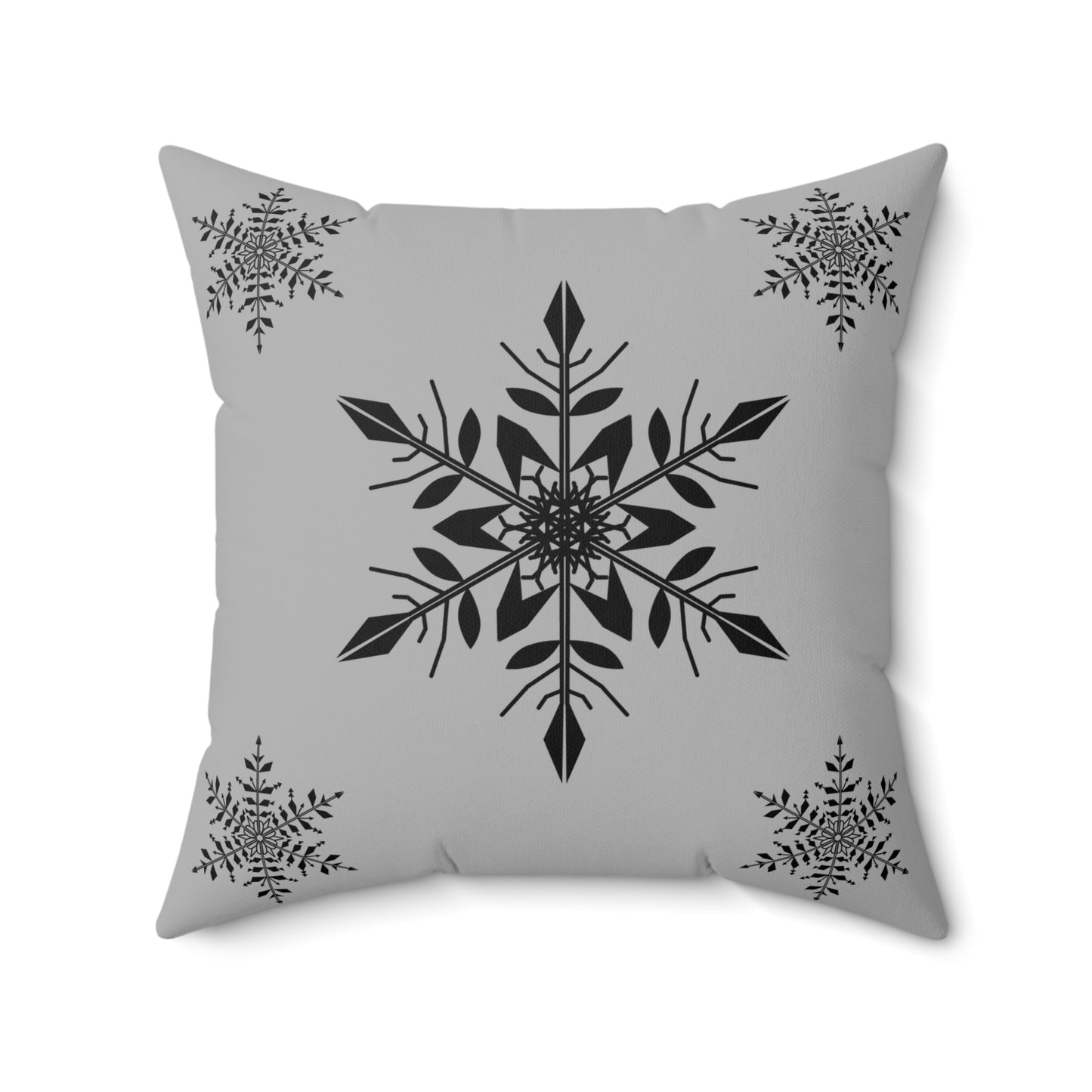 Spun Polyester Square Pillow - SNOWFLAKES