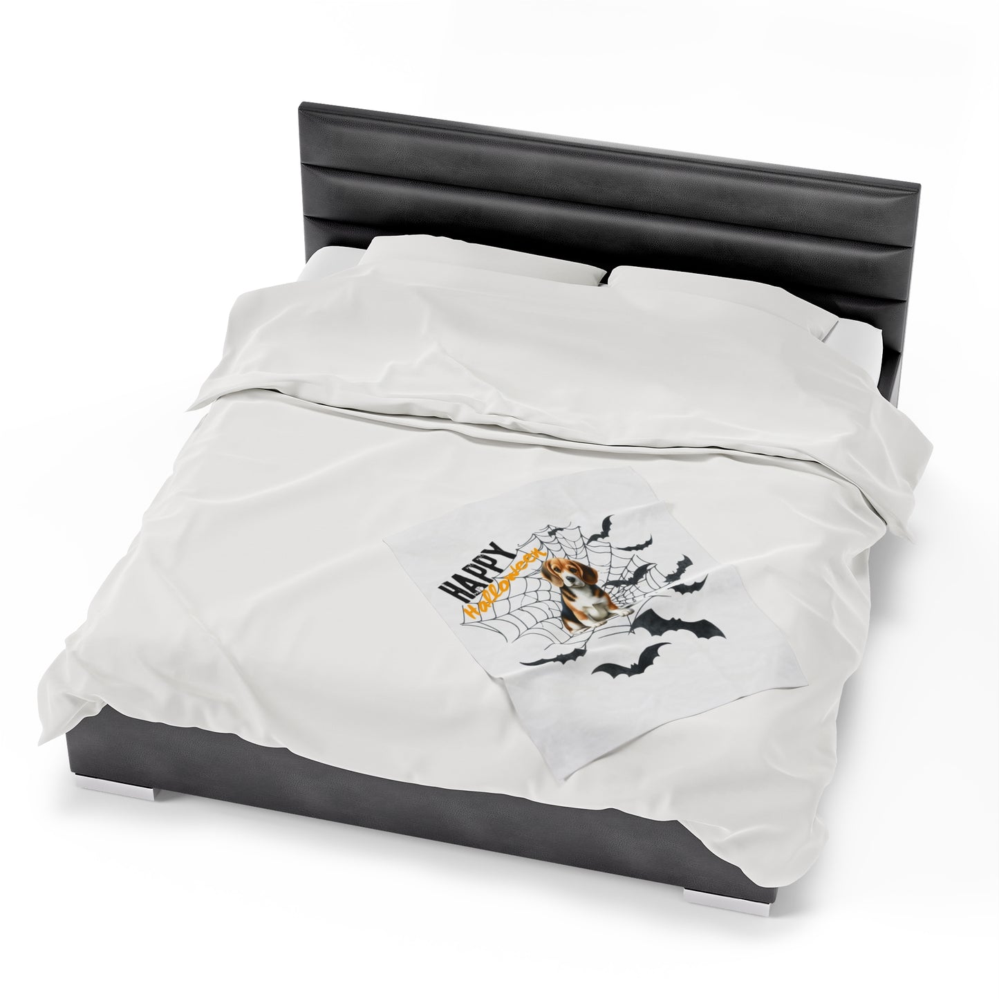 Velveteen Plush Blanket - Beagle Halloween