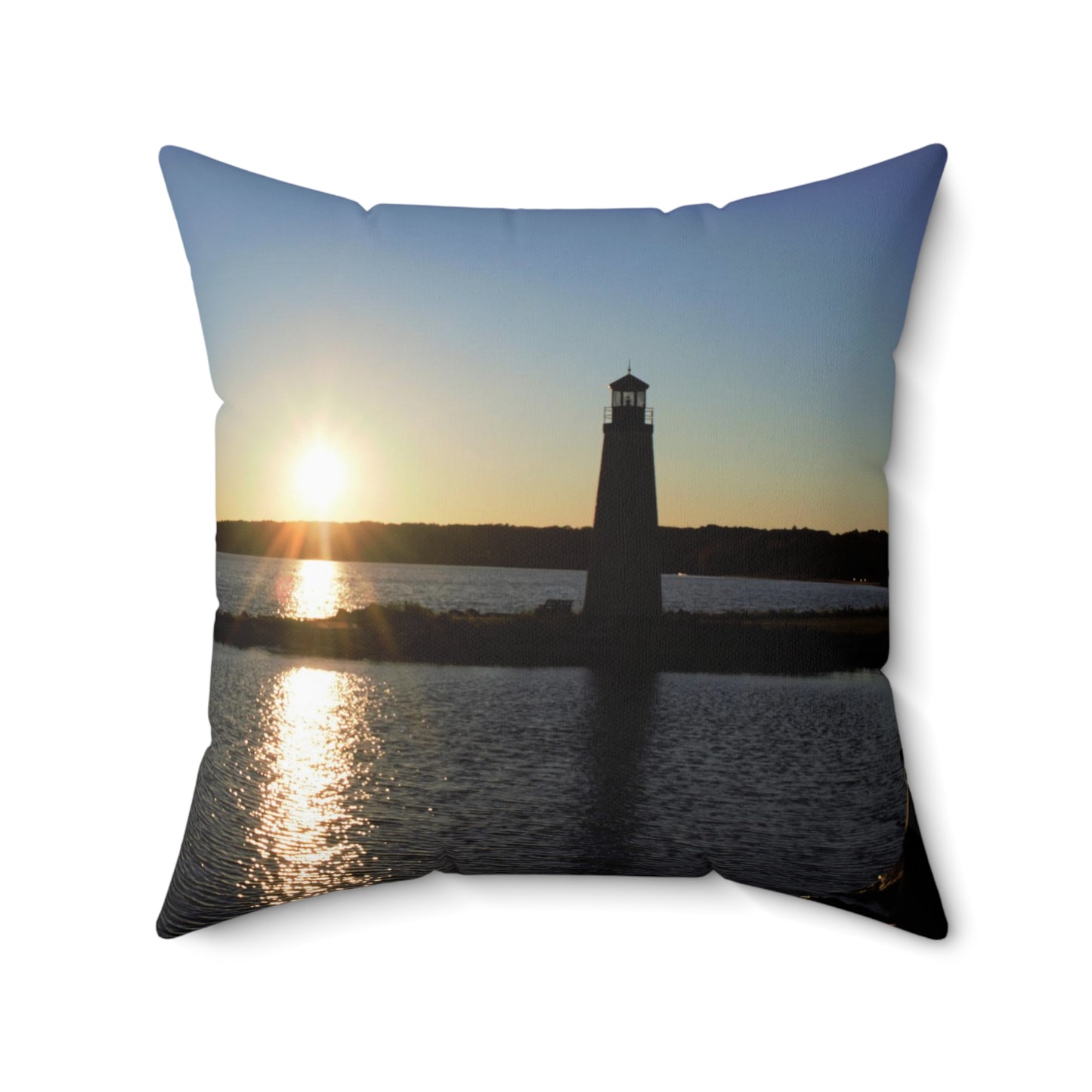 Spun Polyester Square Pillow - Light House