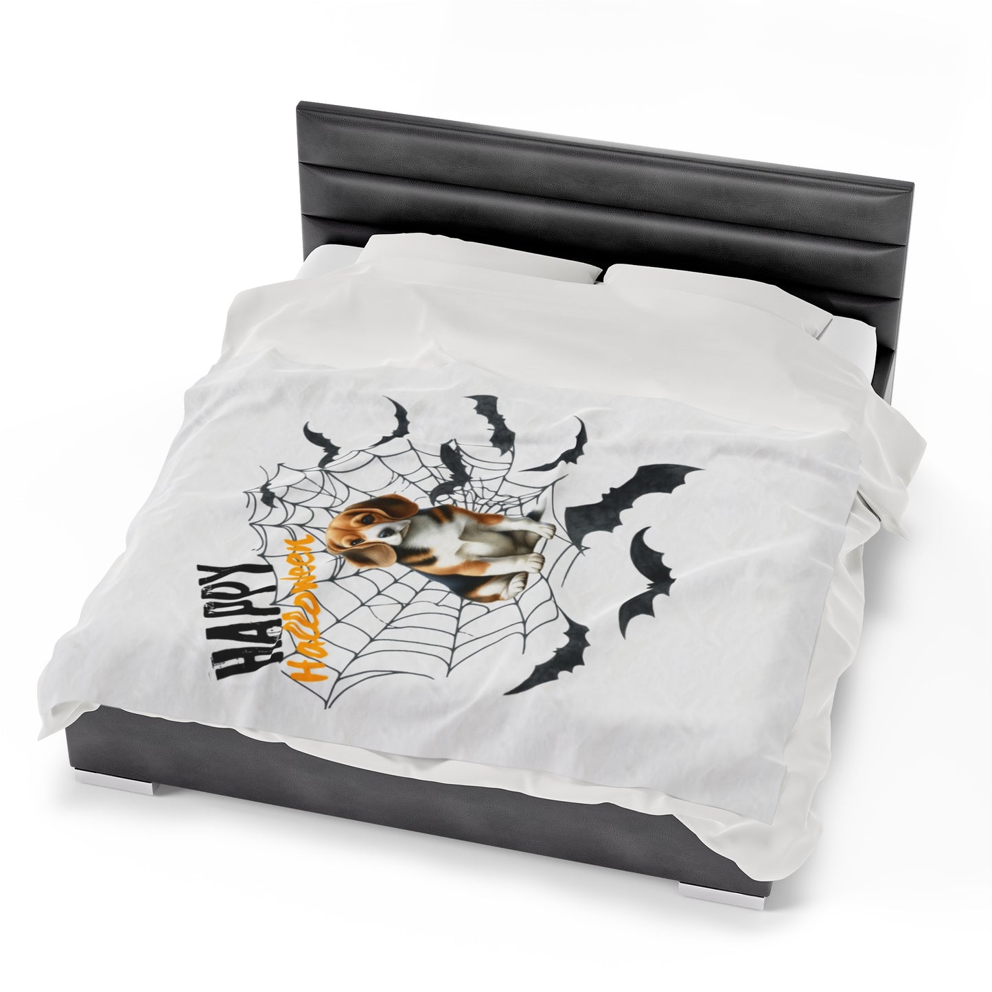 Velveteen Plush Blanket - Beagle Halloween