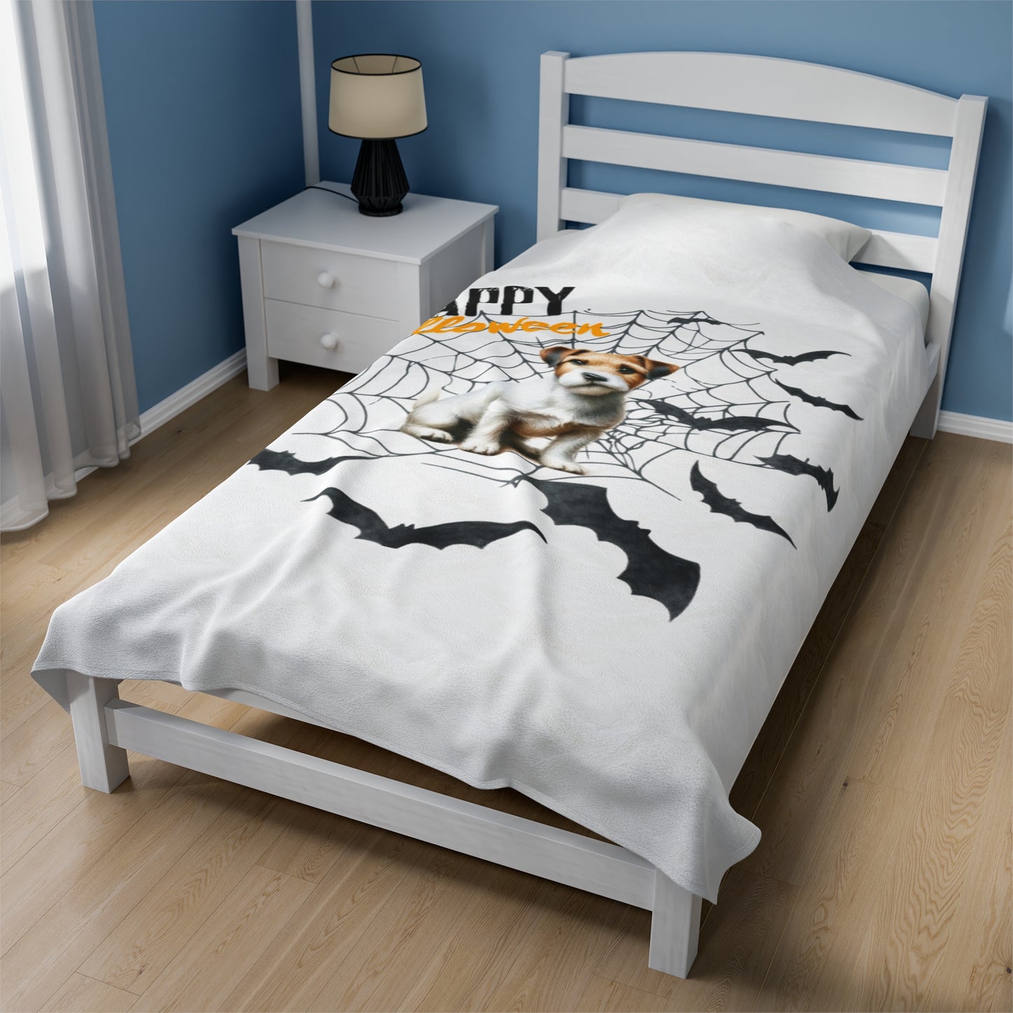 Velveteen Plush Blanket - Jack Russell Halloween