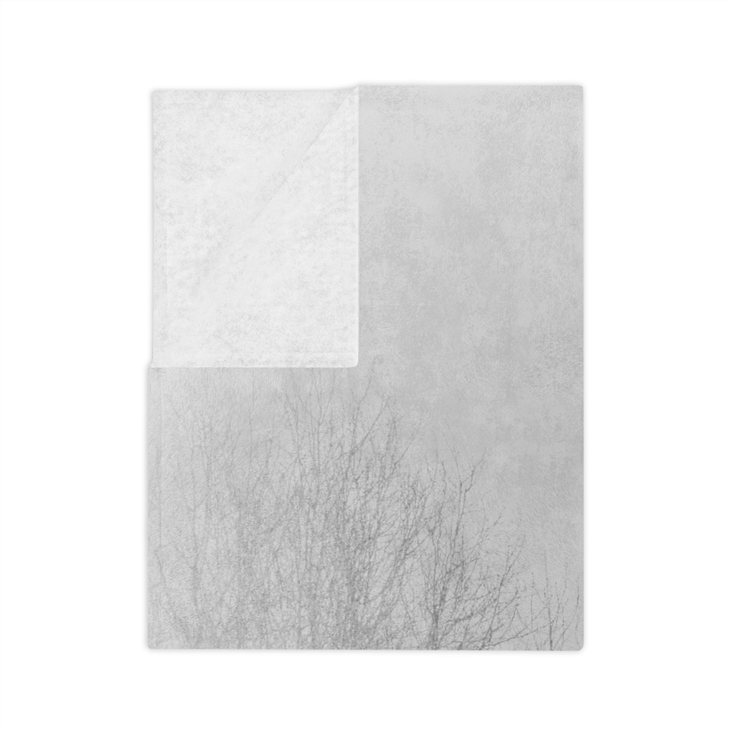 Velveteen Minky Blanket - Winter tree line