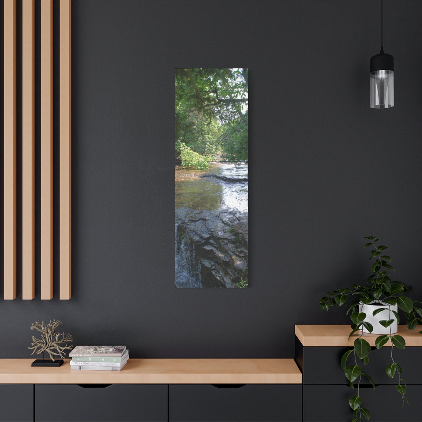 Agate waterfall right Matte Canvas, Stretched, 1.25" 48" x 16", 48" x 24", 48" x 32", 48" x 36" Vertical