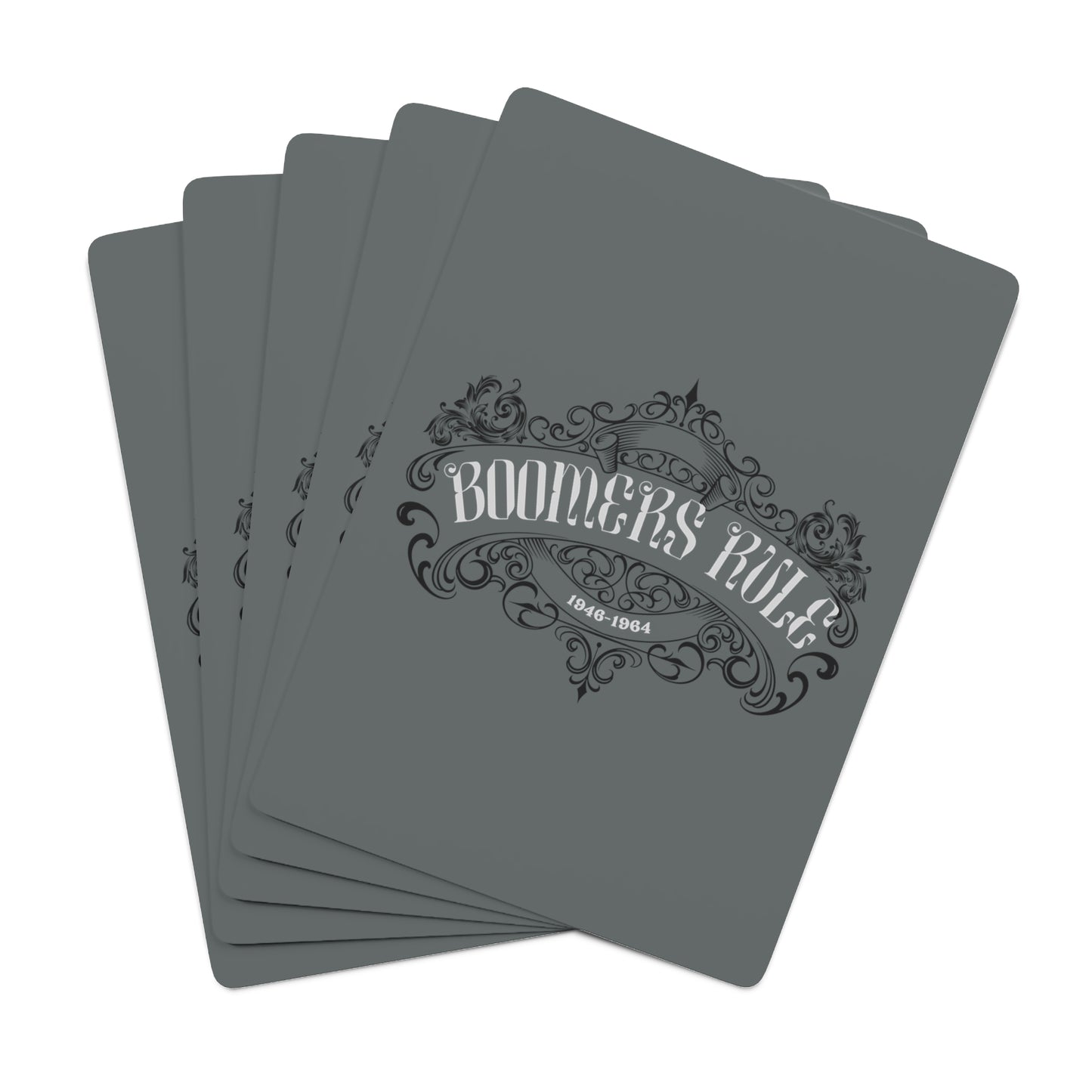 Grey Poker Cards Boomers Rule