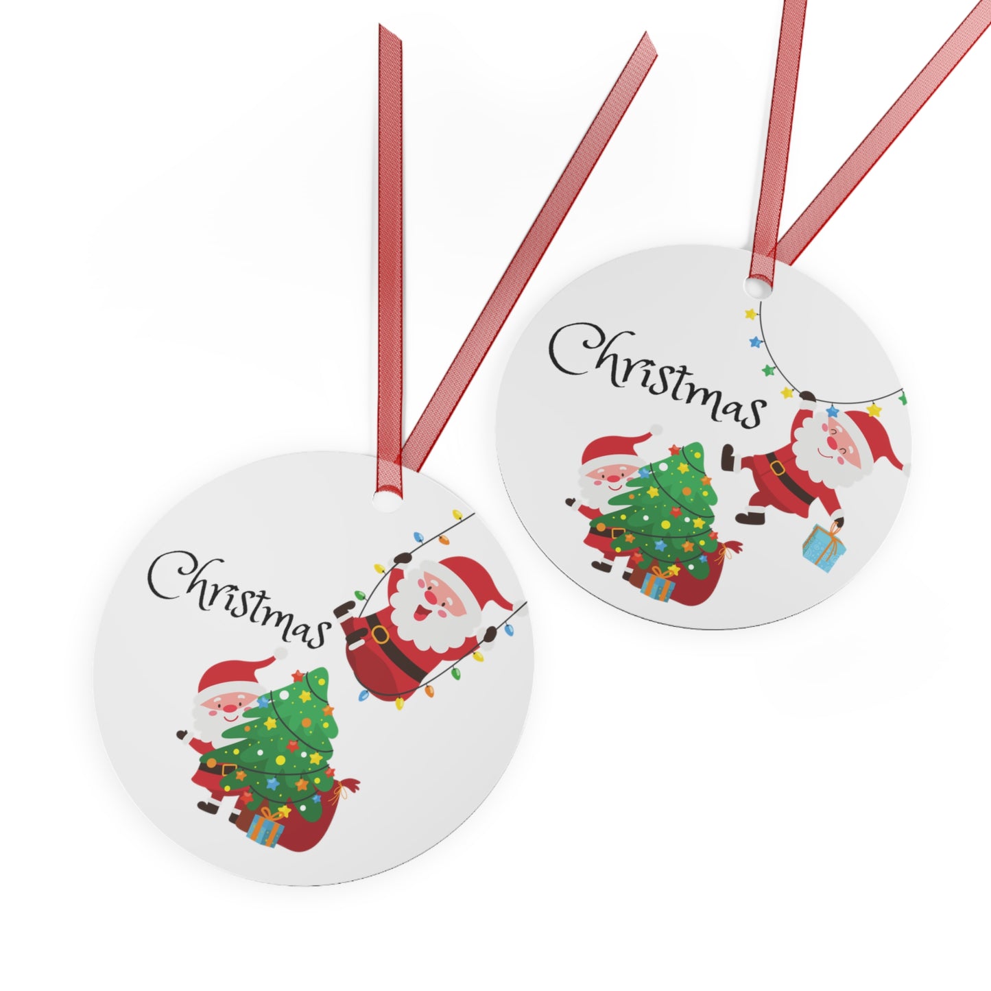 Metal Ornaments Swinging Santa's