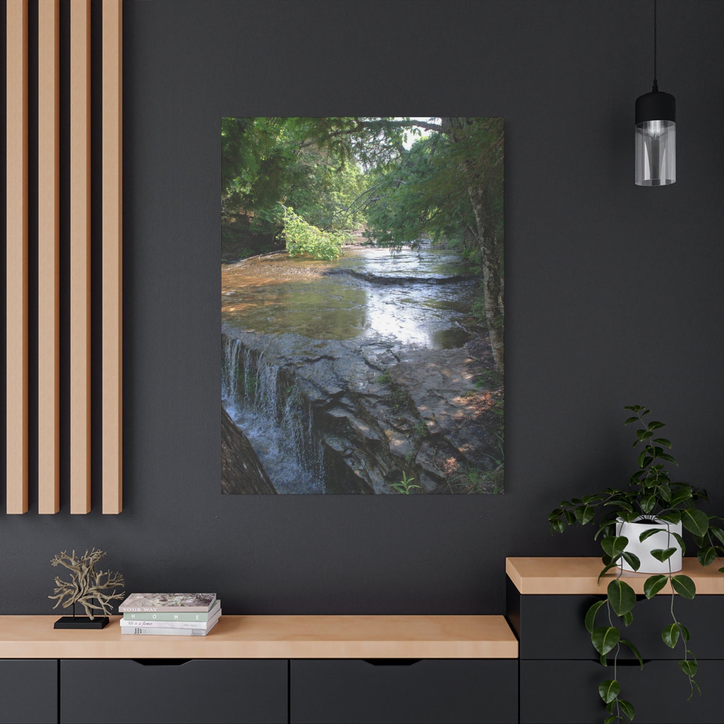 Agate waterfall right Matte Canvas, Stretched, 1.25" 48" x 16", 48" x 24", 48" x 32", 48" x 36" Vertical