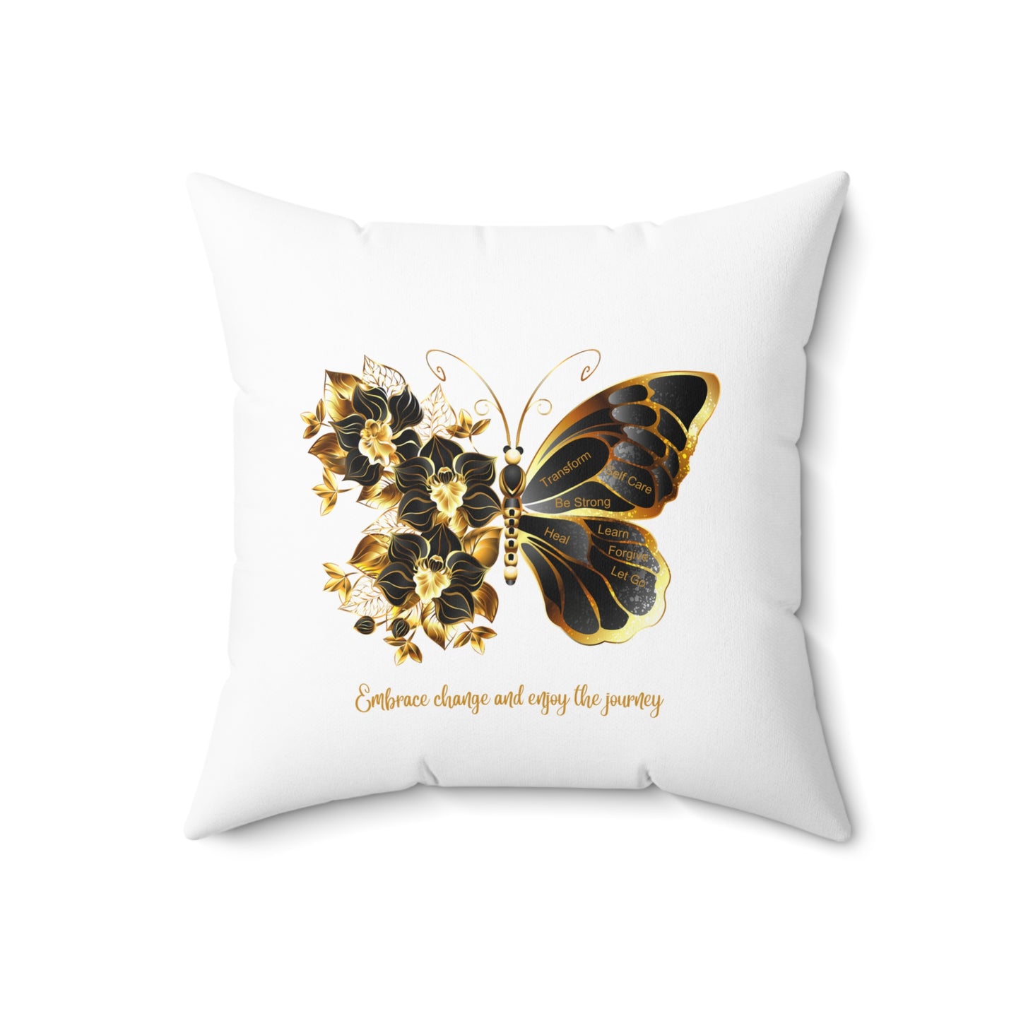 Spun Polyester Square Pillow - Embrace the journey