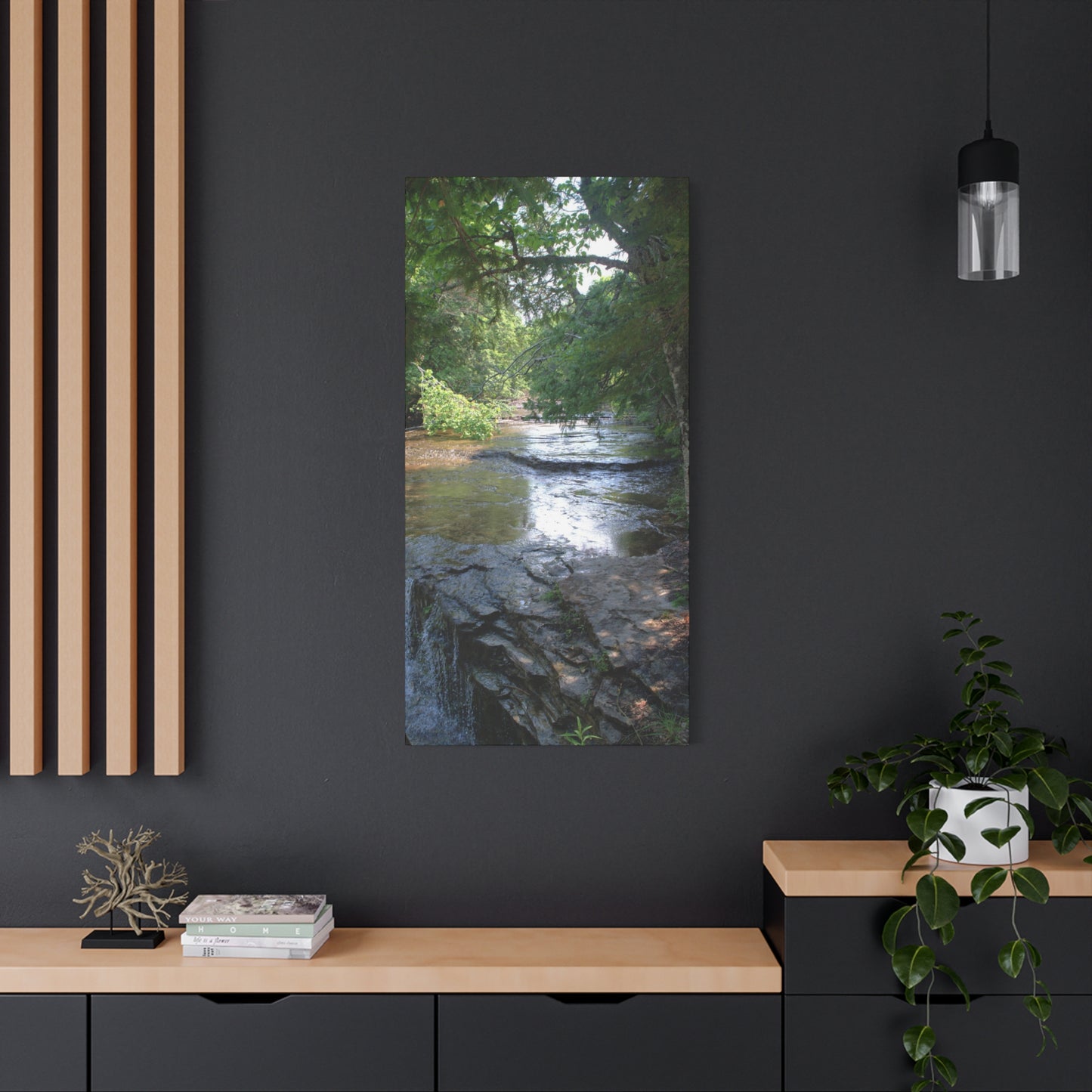 Agate waterfall right Matte Canvas, Stretched, 1.25" 48" x 16", 48" x 24", 48" x 32", 48" x 36" Vertical