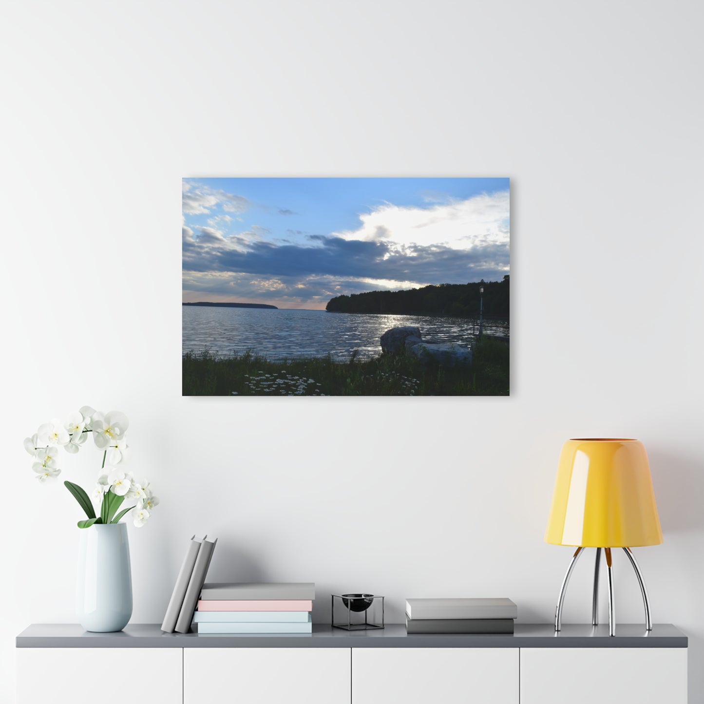 Acrylic Prints (French Cleat) Lakeside Sunset Photography Print