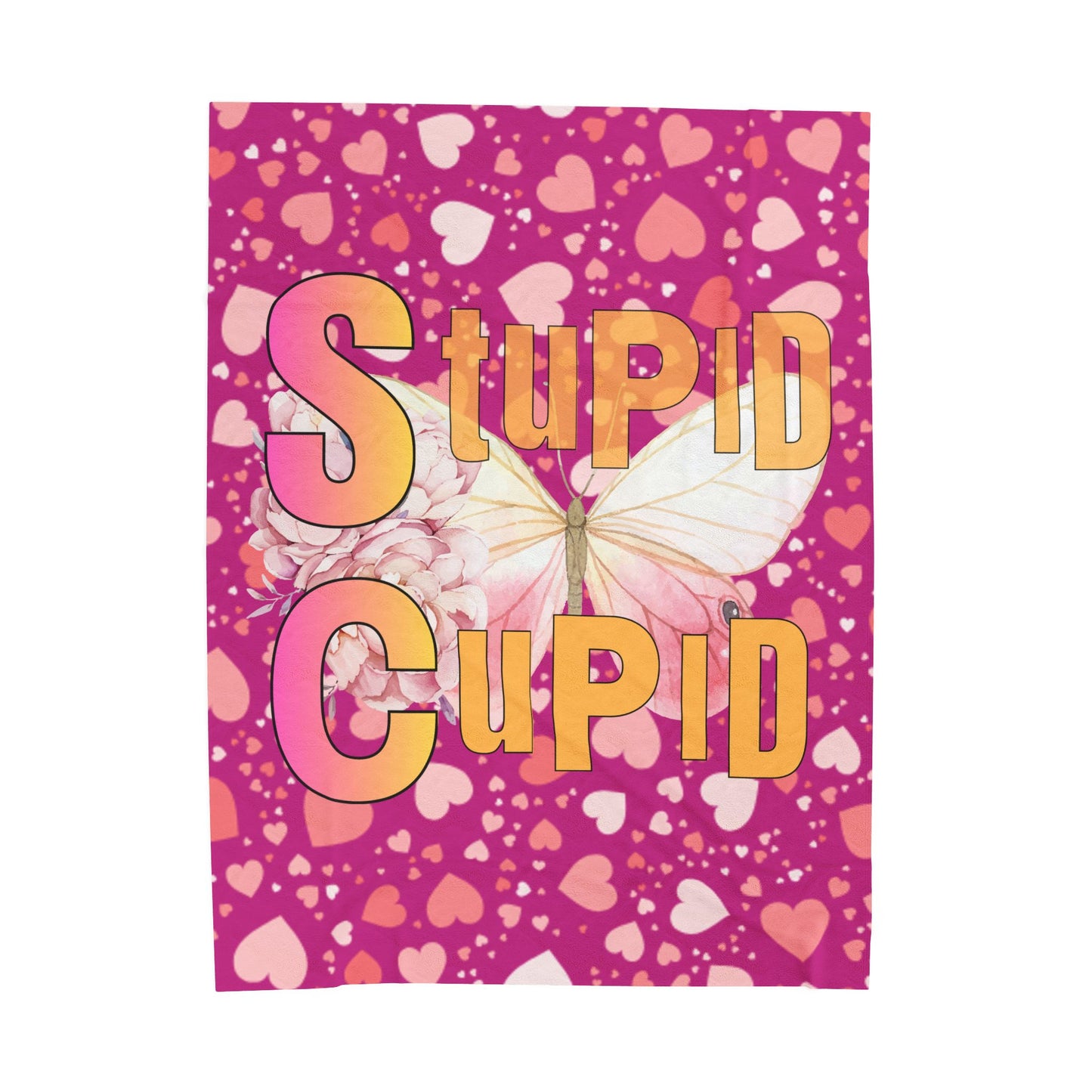 Velveteen Plush Blanket - Stupid Cupid Butterfly
