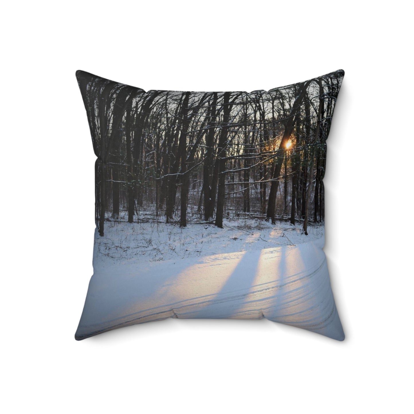 Spun Polyester Square Pillow Winter Sun Beams