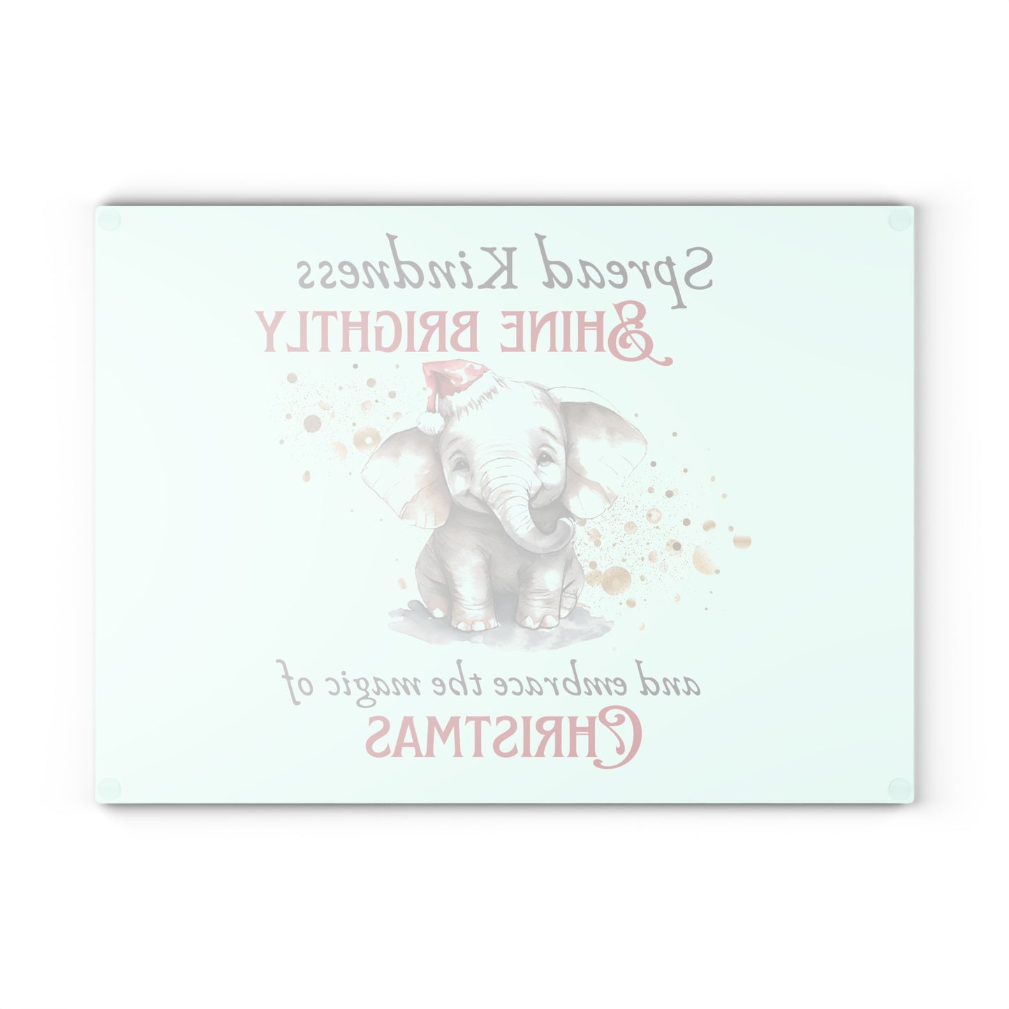 Glass Cutting Board - Magic of Christmas Baby Elephant