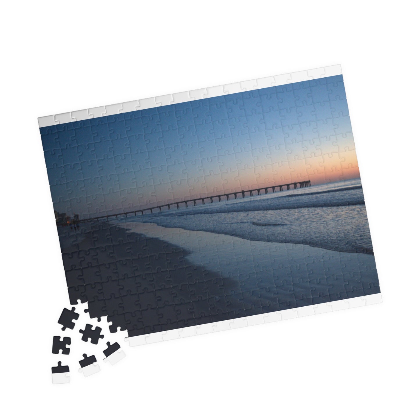Puzzle (110, 252, 500, 1014-piece) Blue hour at the pier