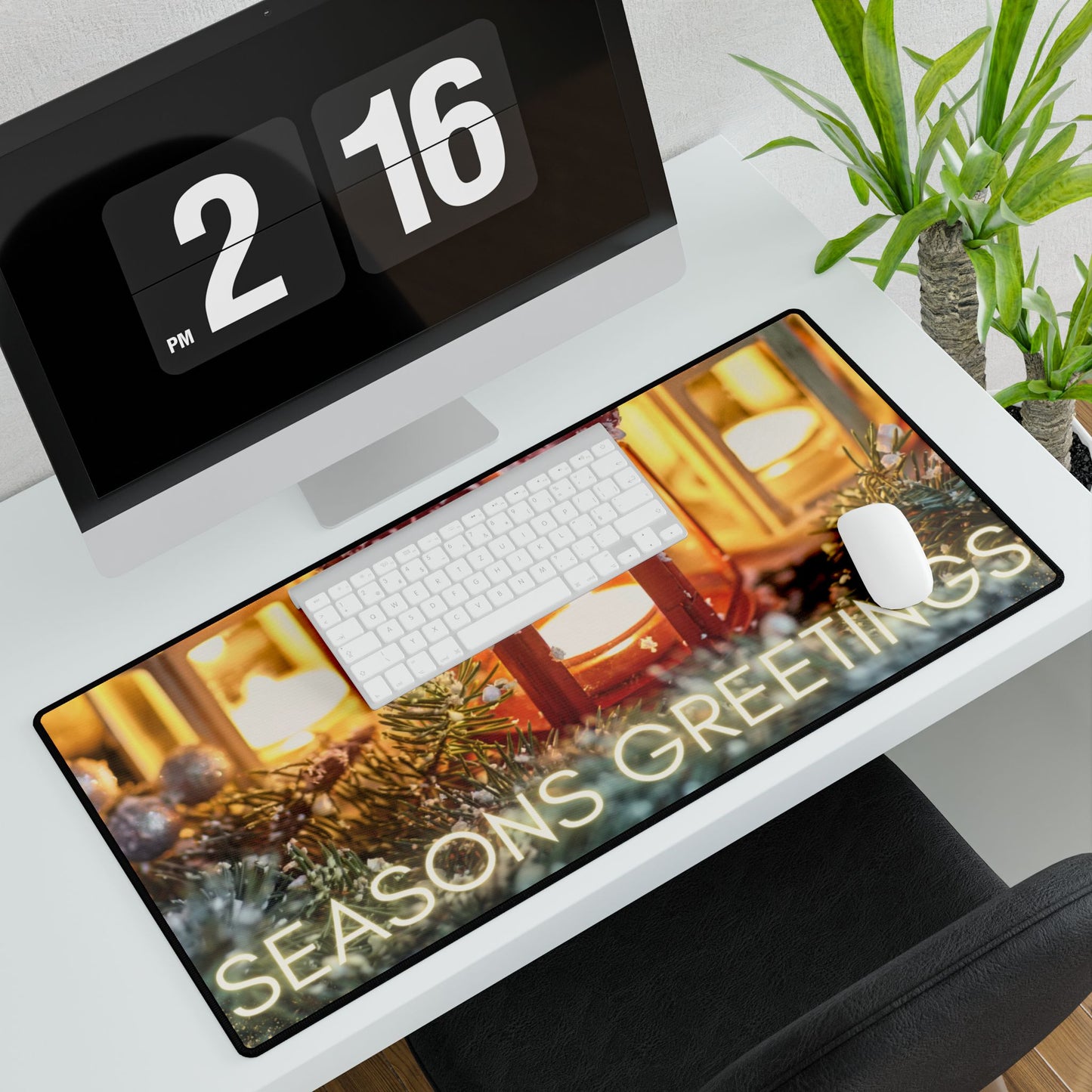 Desk Mat- Season's Greeting and Candles