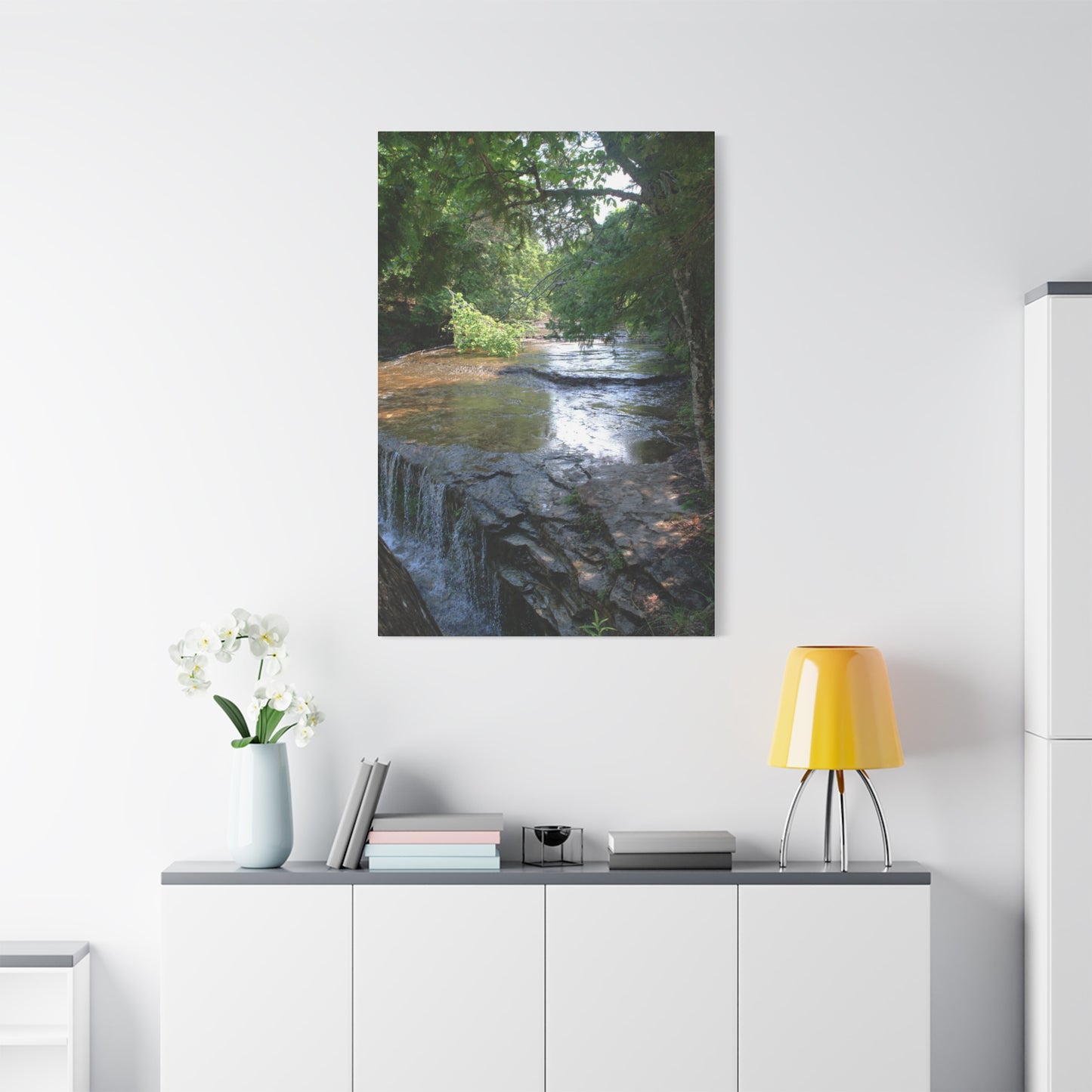 Agate waterfall right Matte Canvas, Stretched, 1.25" 48" x 16", 48" x 24", 48" x 32", 48" x 36" Vertical