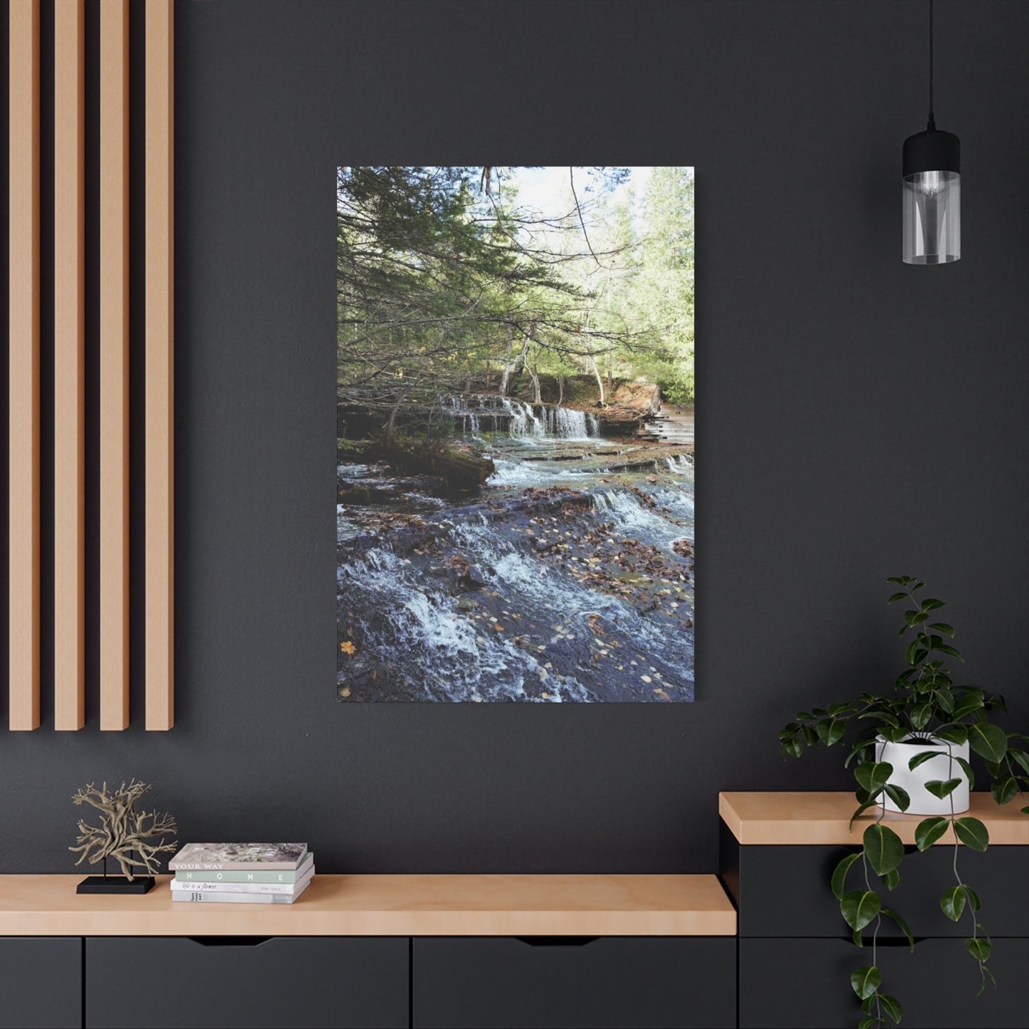 Agate waterfall left Matte Canvas, Stretched, 1.25" 48" x 16", 48" x 24", 32", 36" Vertical