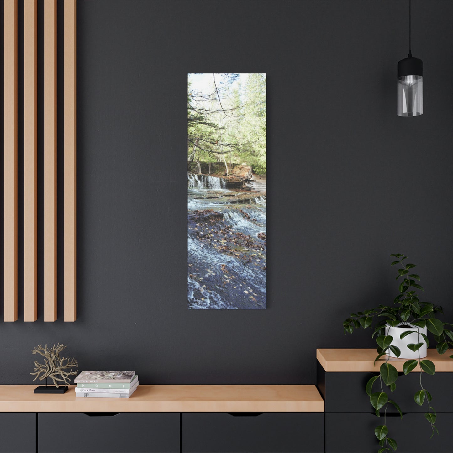 Agate waterfall left Matte Canvas, Stretched, 1.25" 48" x 16", 48" x 24", 32", 36" Vertical