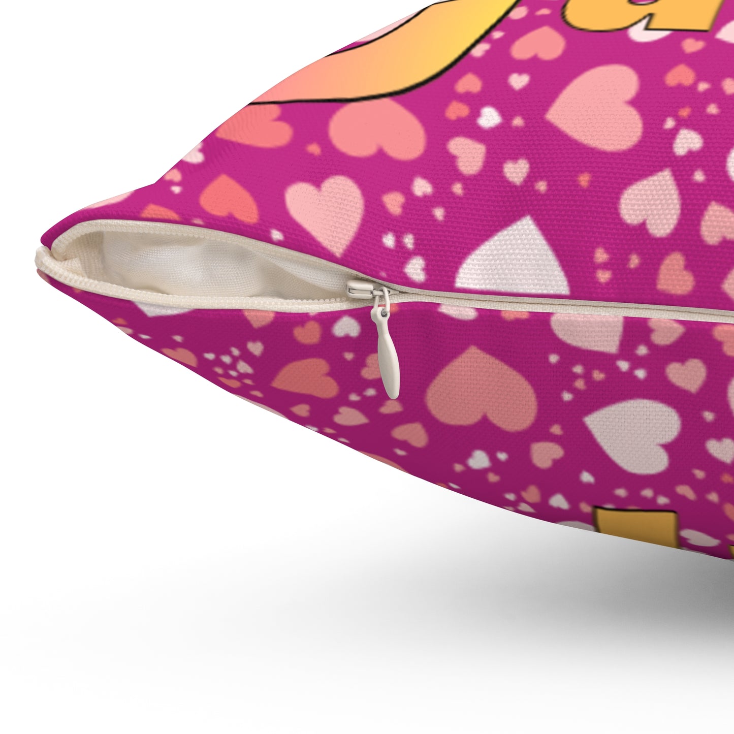 Spun Polyester Square Pillow Stupid Cupid Butterfly Purple