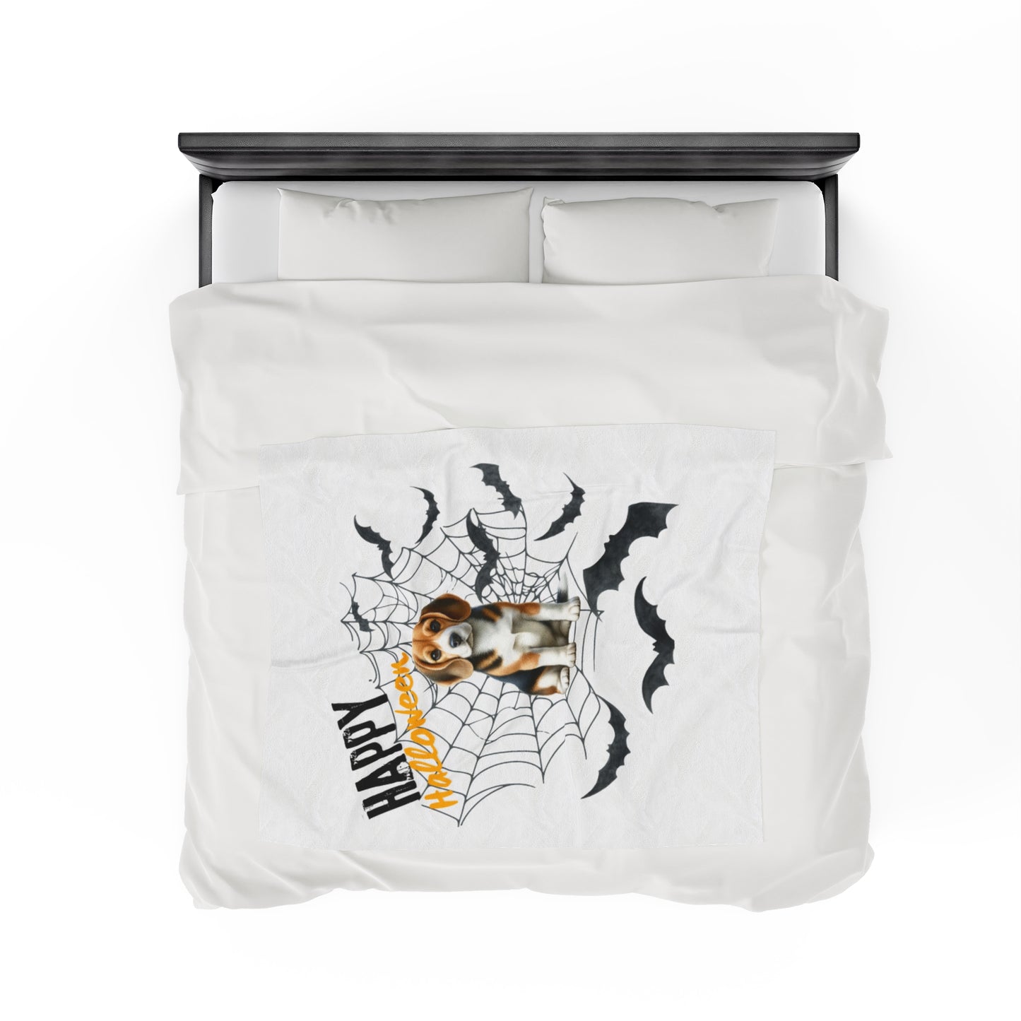 Velveteen Plush Blanket - Beagle Halloween