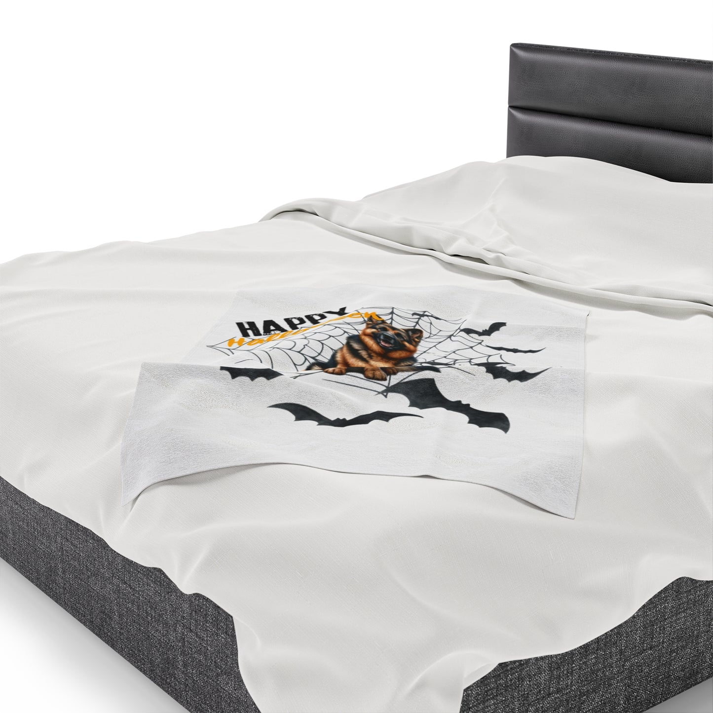 Velveteen Plush Blanket - German Shepard Halloween