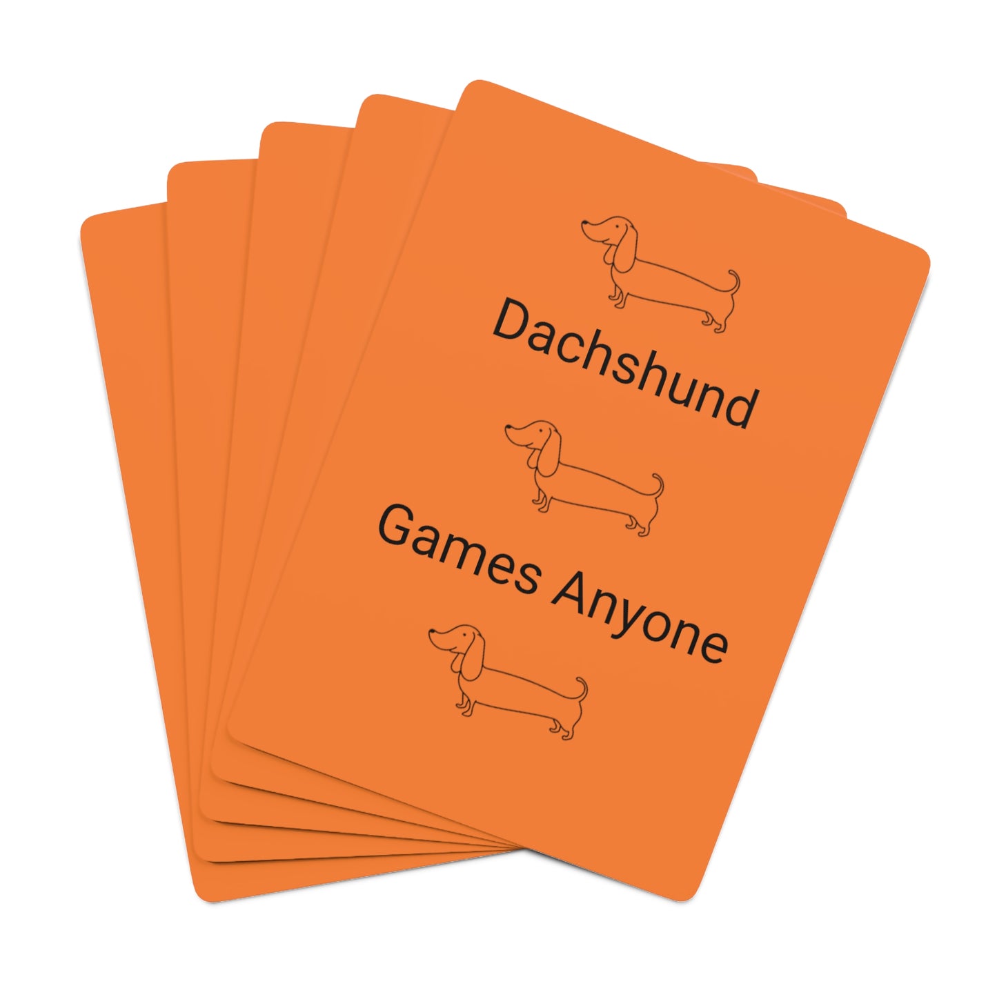 Poker Cards Dachshund Orange