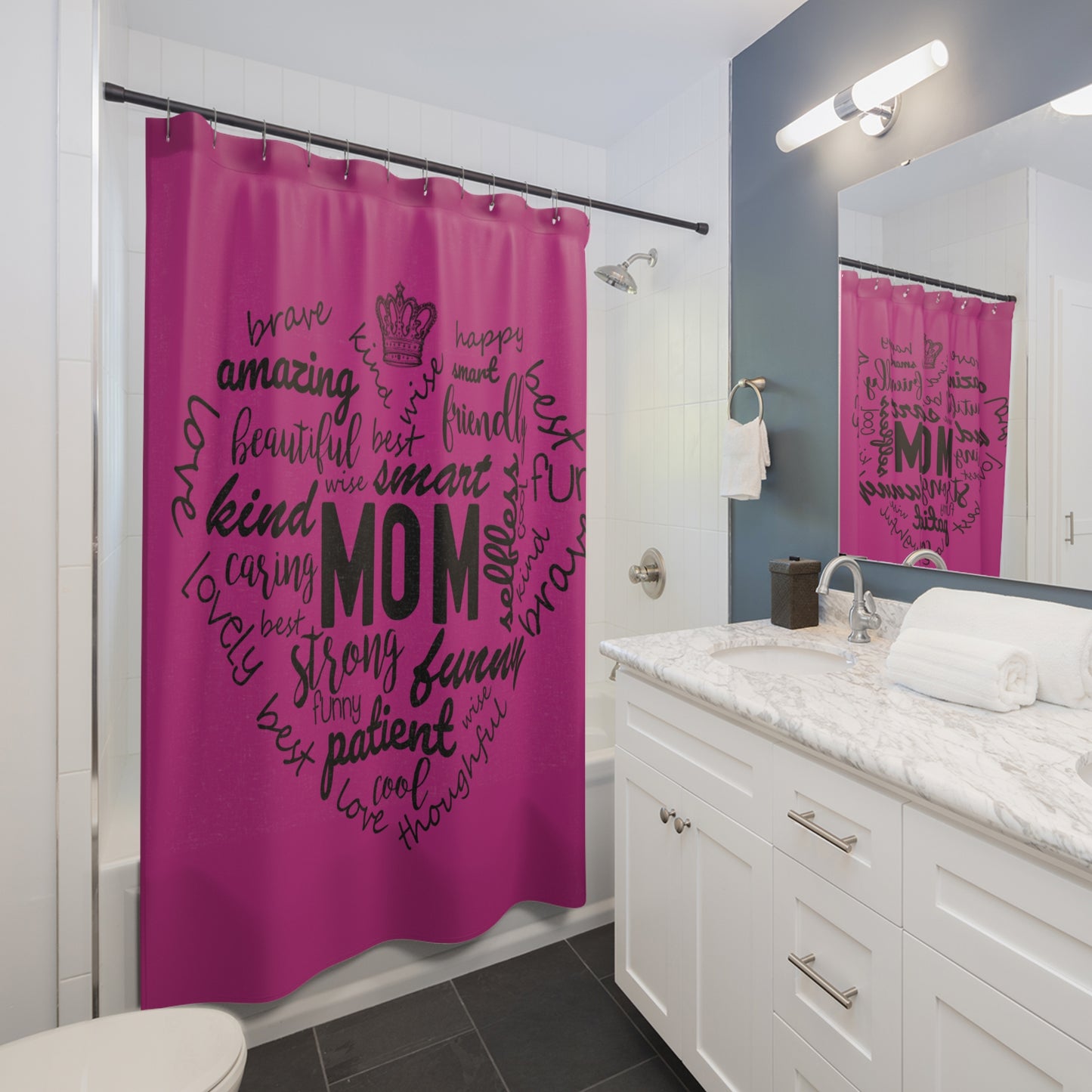 Shower Curtain - Mom Appreciation Hot Pink