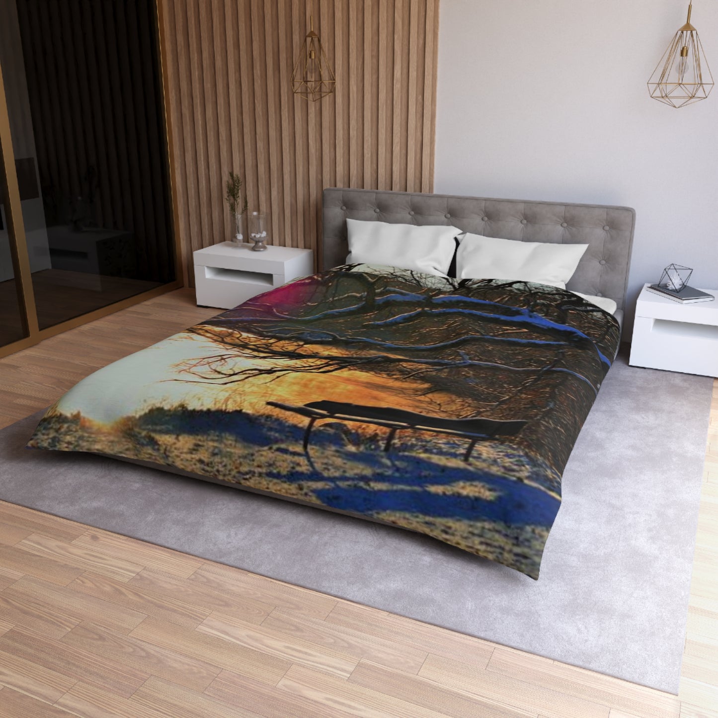 Microfiber Duvet Cover - A bench to remember