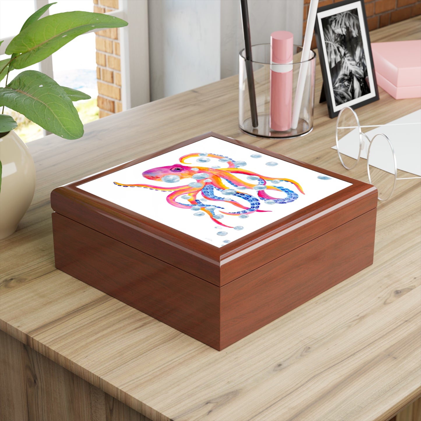 Jewelry Box – White Ceramic Octopus