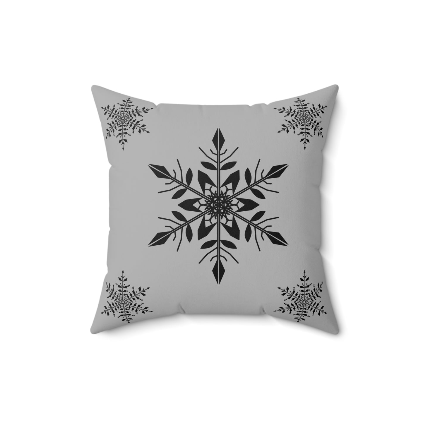 Spun Polyester Square Pillow - SNOWFLAKES